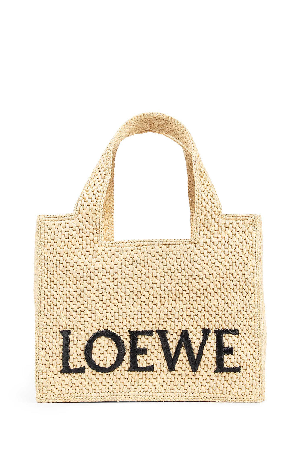 Оригінальна Small Loewe Font Tote In Raffia Loewe – боковий вид