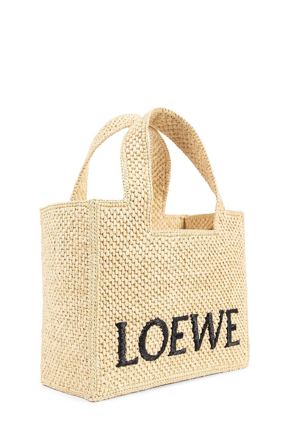 Оригінальна Small Loewe Font Tote In Raffia Loewe – вид ззаду