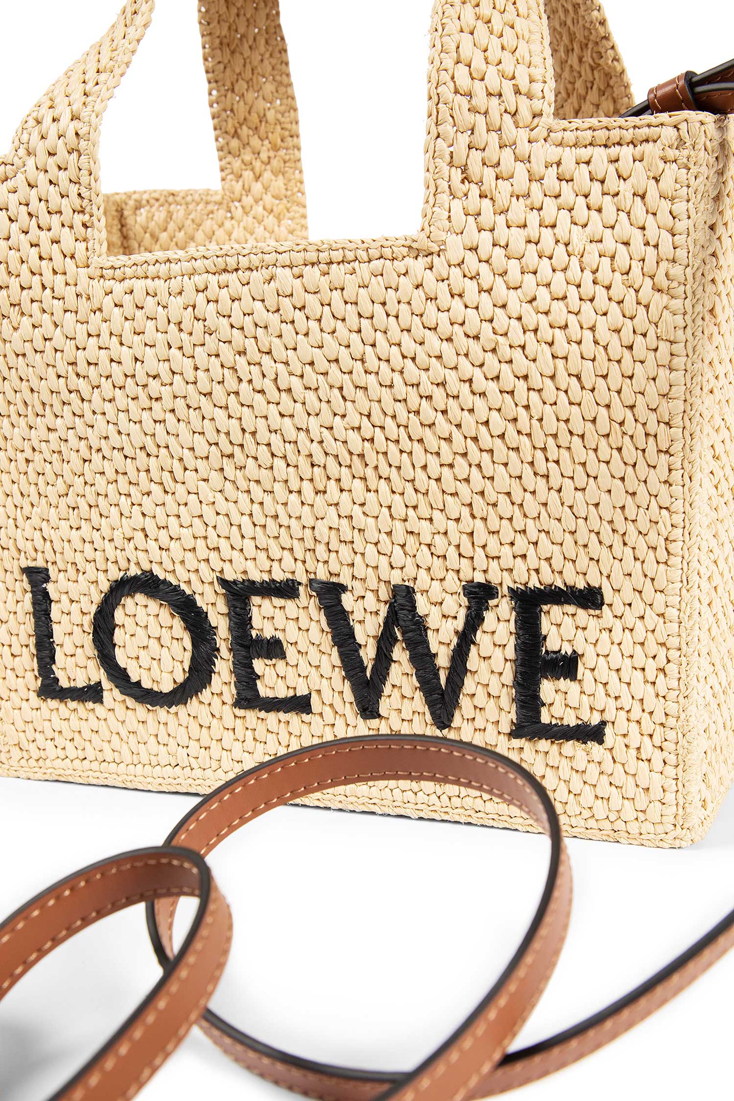 Оригінальна Small Loewe Font Tote In Raffia Loewe – збільшений вид