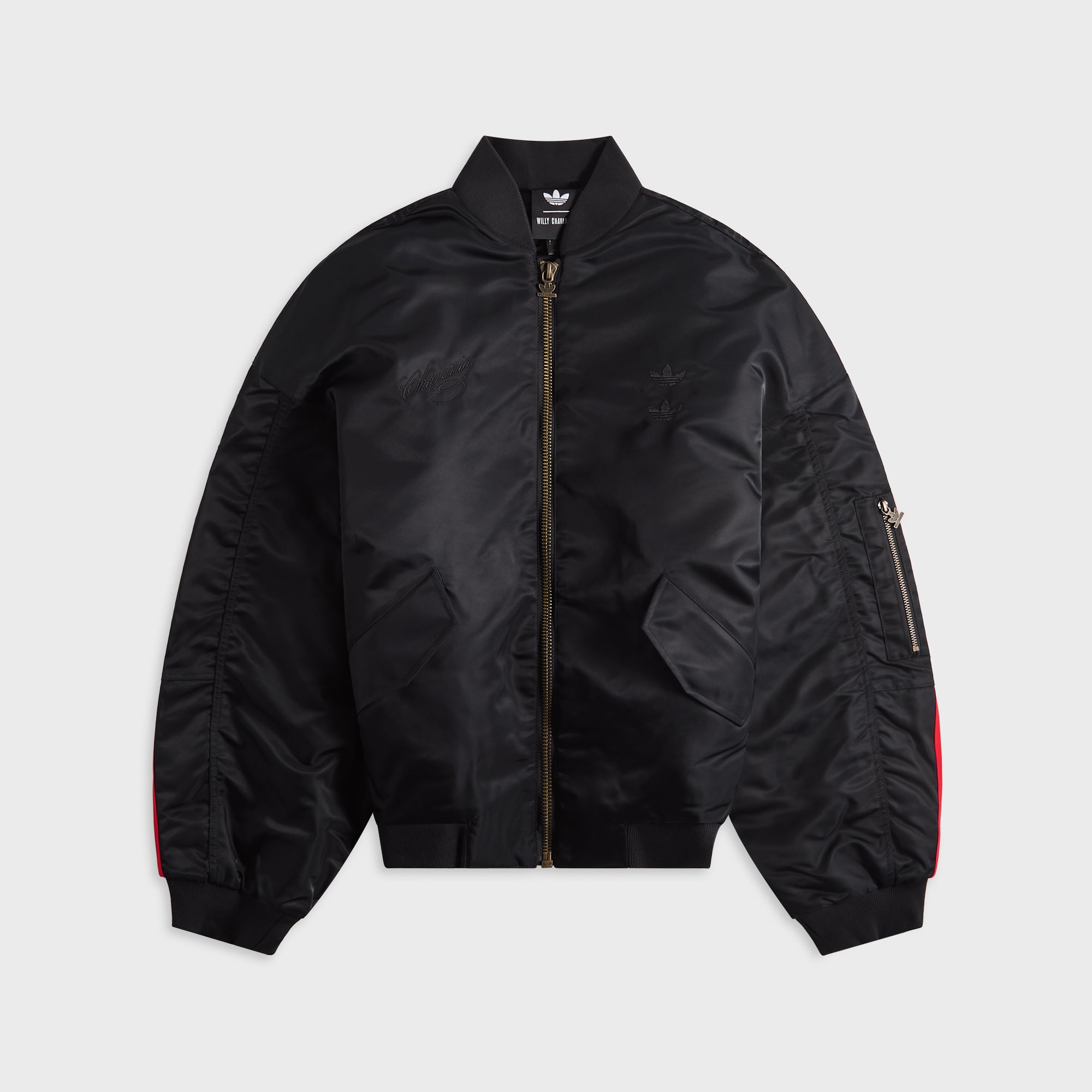 X Willy Chavarria Zipped Bomber Jacket Black Adidas оригінал – Купити в Україні – боковий вид