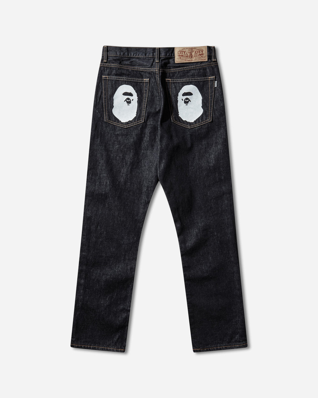 Mens Ape Head Denim Pants Indigo A bathing ape – Гарантія оригінальності – вид ззаду