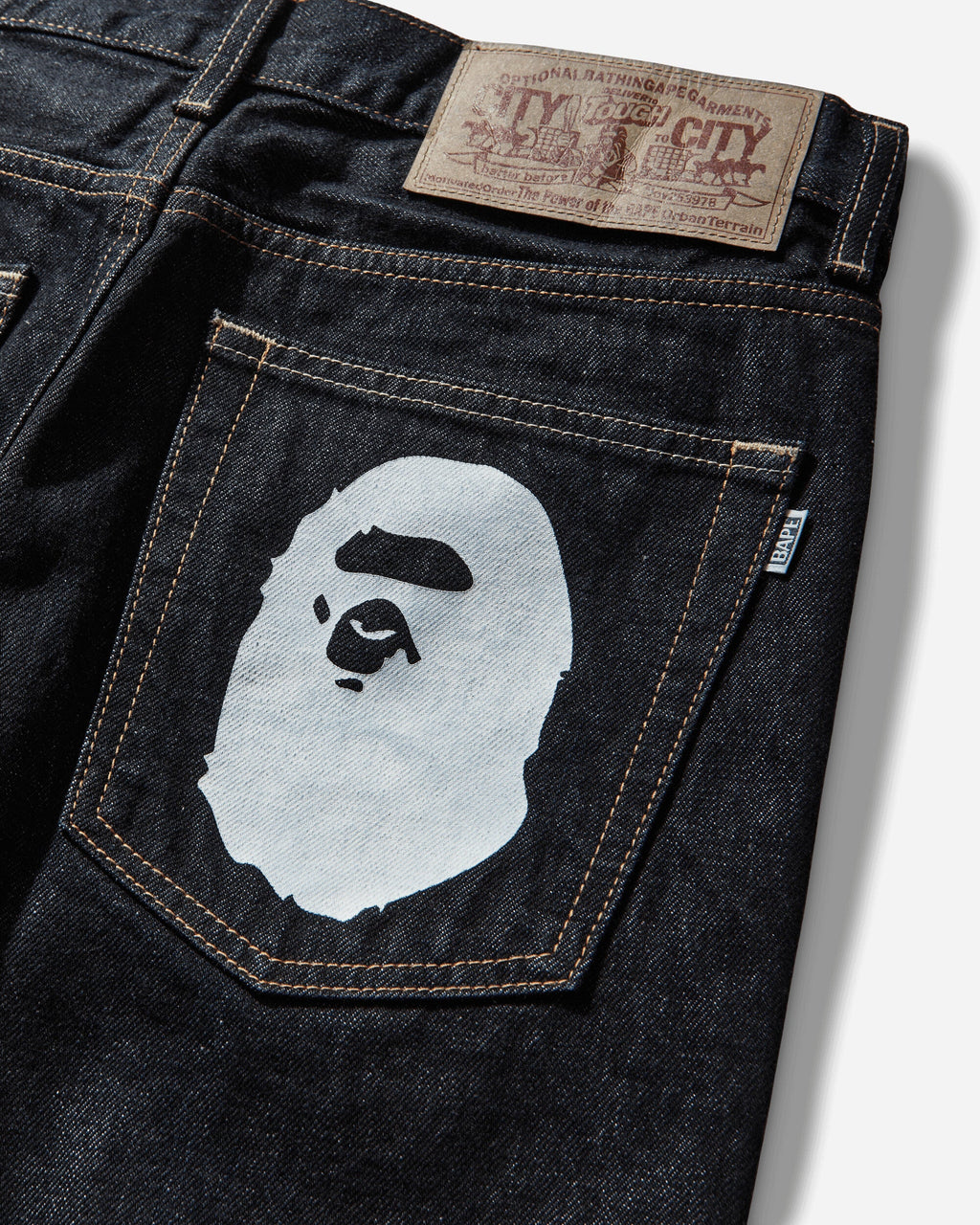 Mens Ape Head Denim Pants Indigo A bathing ape – Гарантія оригінальності – детальний вид