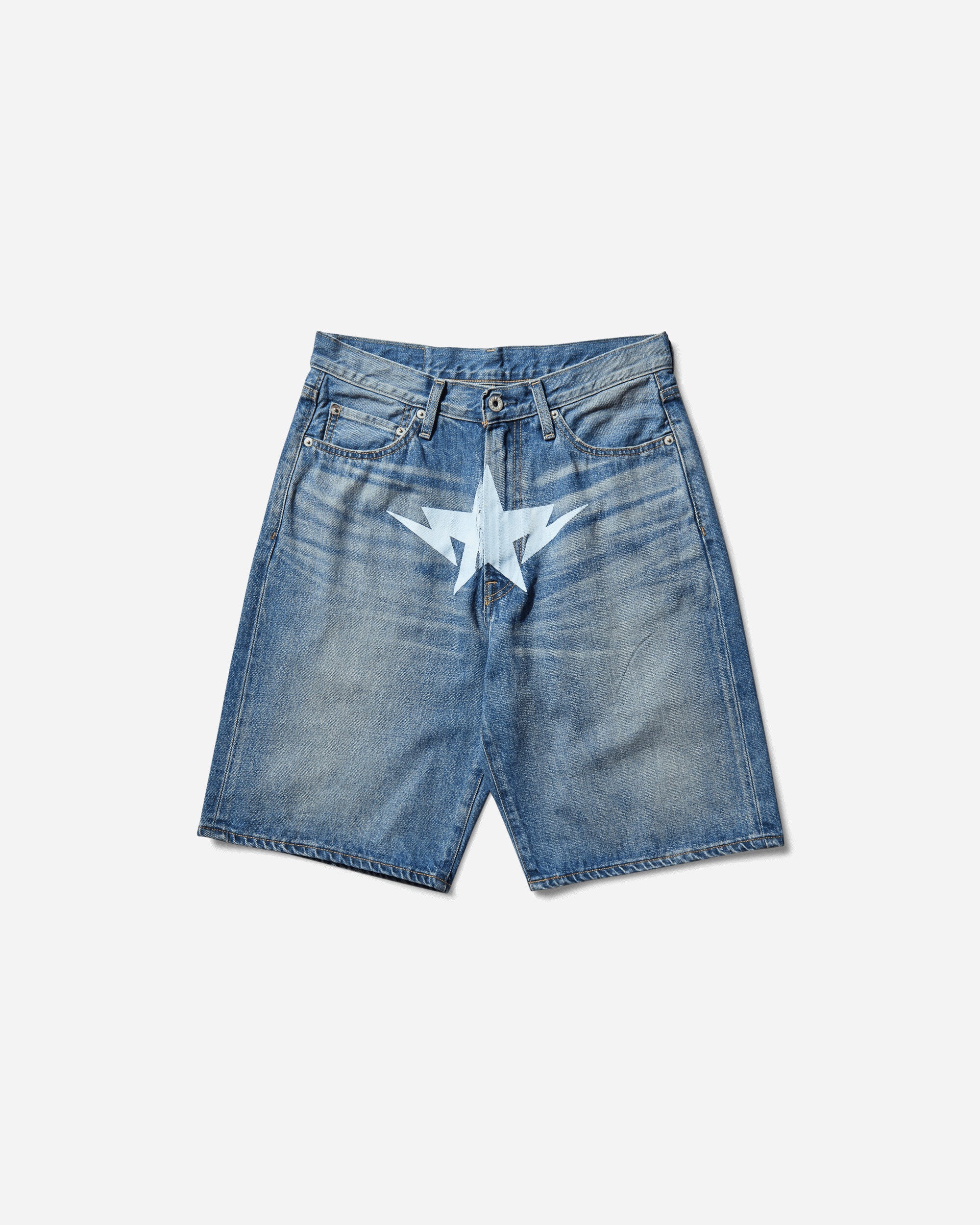 Mens Twin Sta Denim Shorts Light Indigo A bathing ape оригінал – Купити в Україні – боковий вид