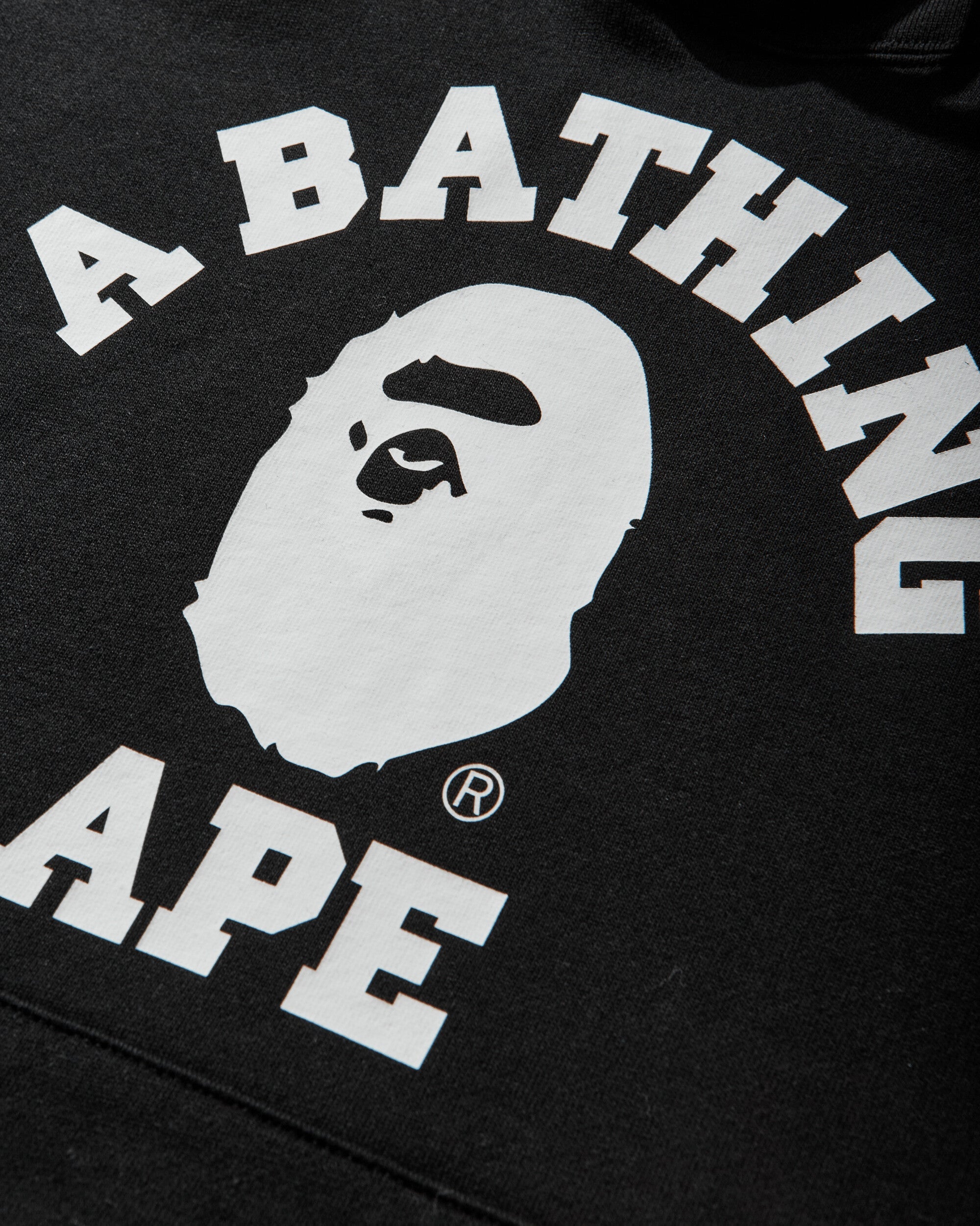 Оригінальна Mens College Pullover Hoodie Black A bathing ape – детальний вид