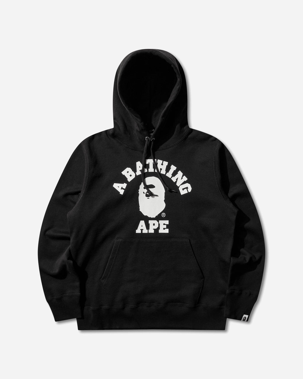 Оригінальна Mens College Pullover Hoodie Black A bathing ape – боковий вид