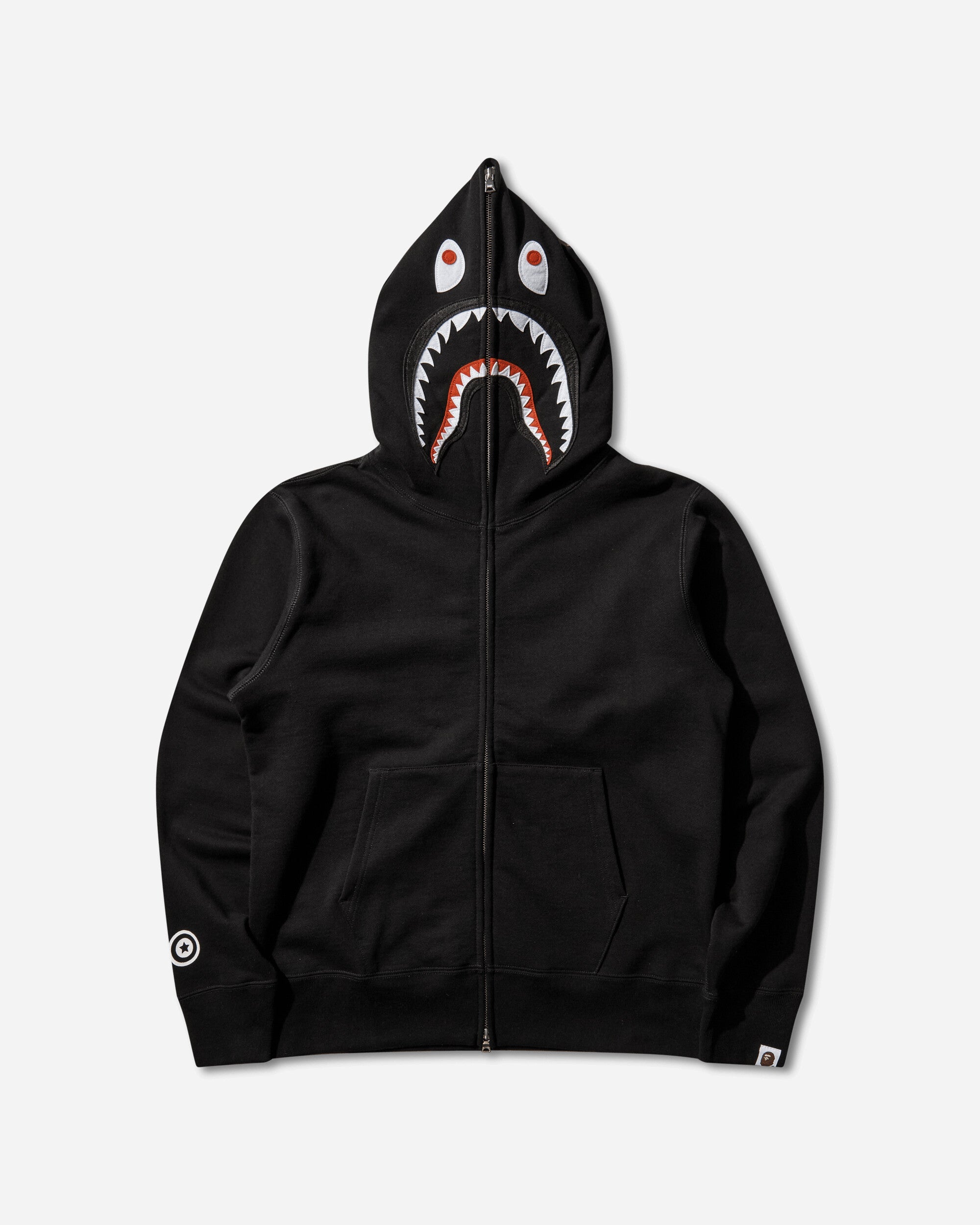 Mens Shark Full Zip Hoodie Black A bathing ape оригінал – Купити в Україні – боковий вид