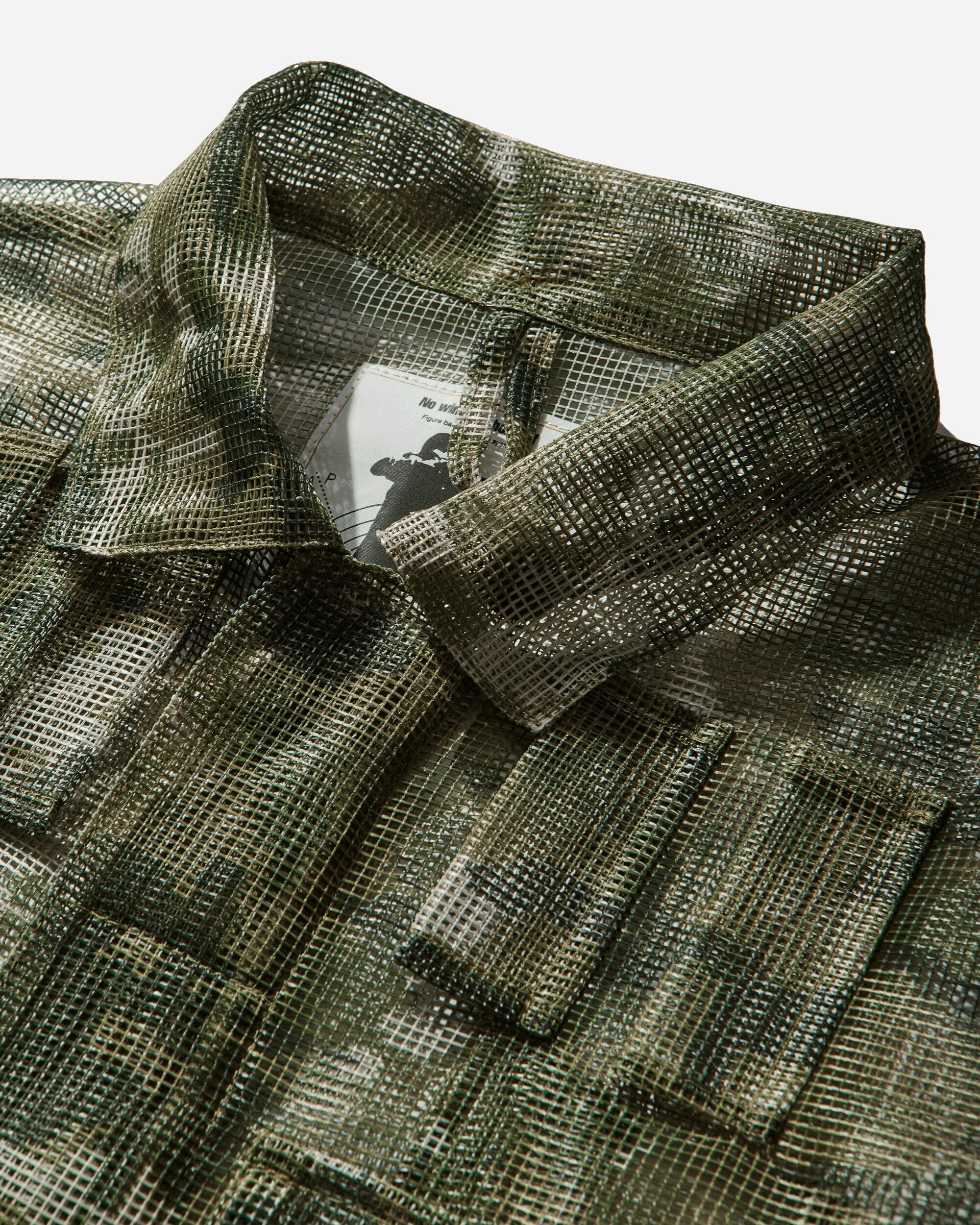 Оригінальна Mens Multi Pixel Camo Mask Hooded Shirt Jacket Green A bathing ape – детальний вид