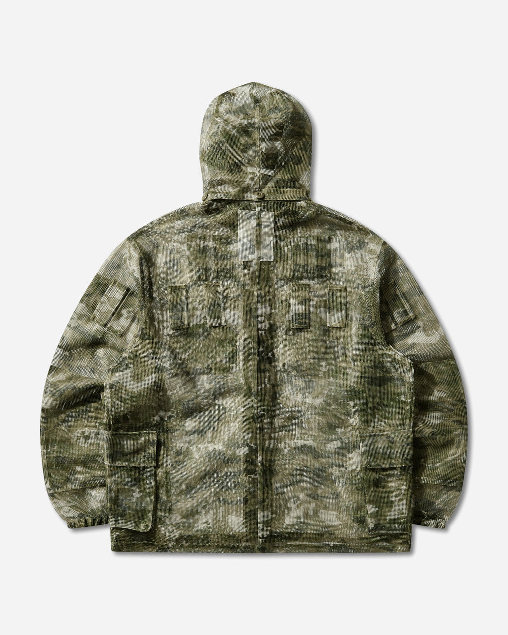 Оригінальна Mens Multi Pixel Camo Mask Hooded Shirt Jacket Green A bathing ape – вид ззаду