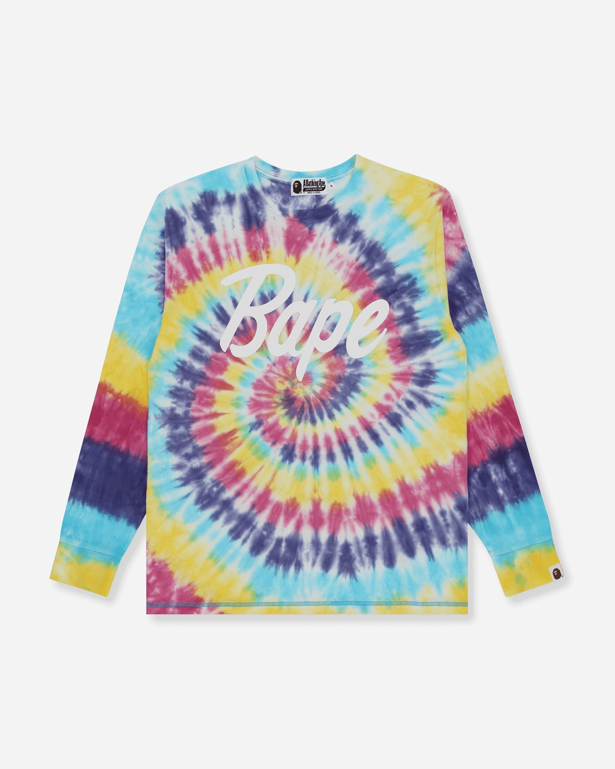 Mens Bape Tie Dye T-Shirt Multicolor A bathing ape – Гарантія оригінальності – боковий вид