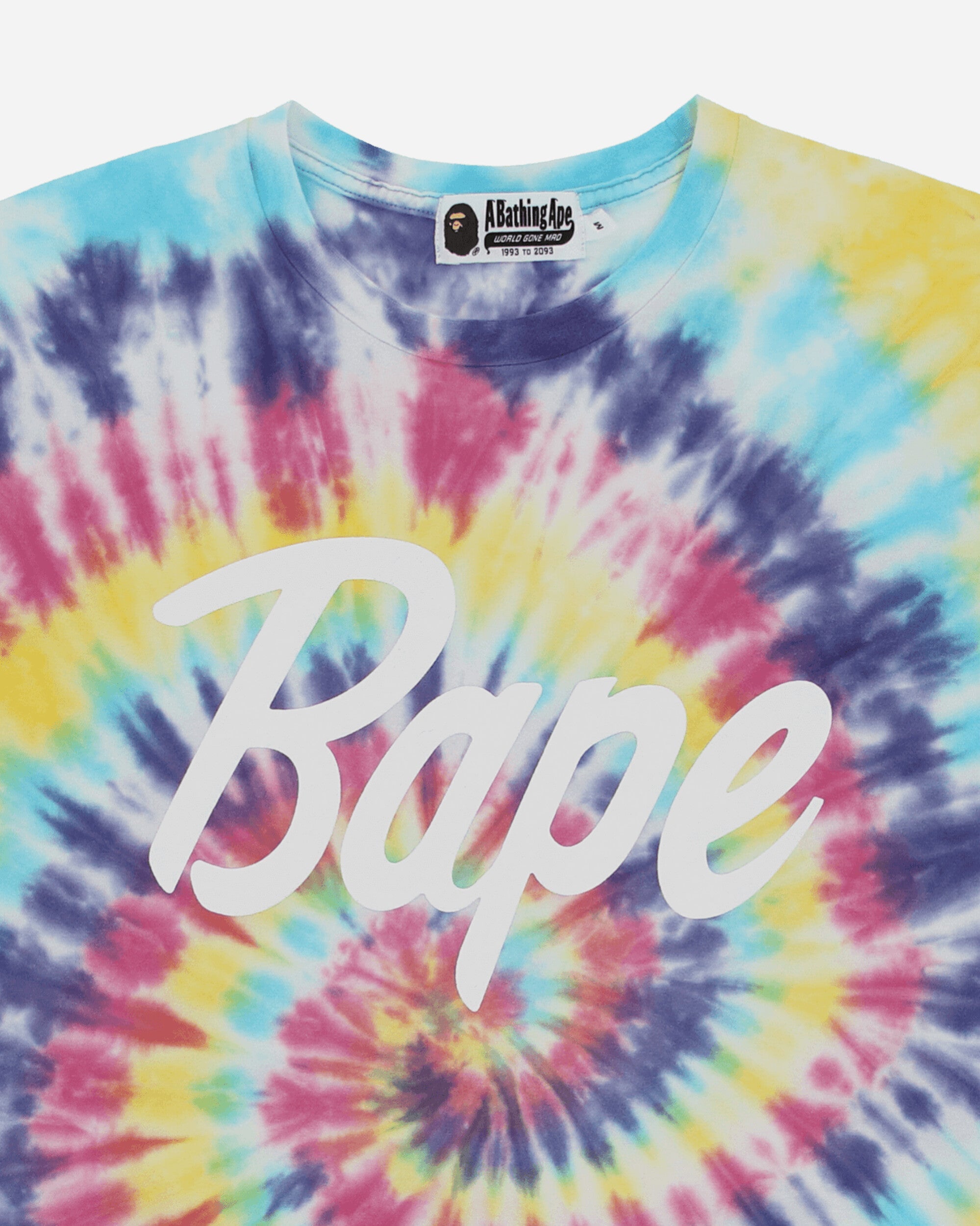 Mens Bape Tie Dye T-Shirt Multicolor A bathing ape – Гарантія оригінальності – детальний вид