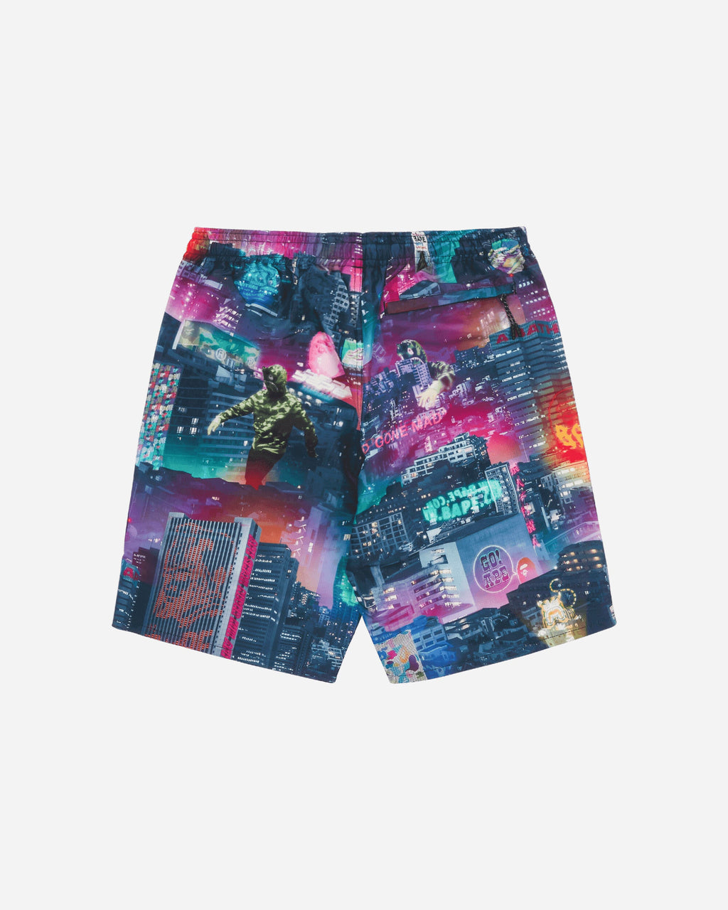 Mens Neon Tokyo Track Shorts Multicolor A bathing ape – Гарантія оригінальності – вид ззаду