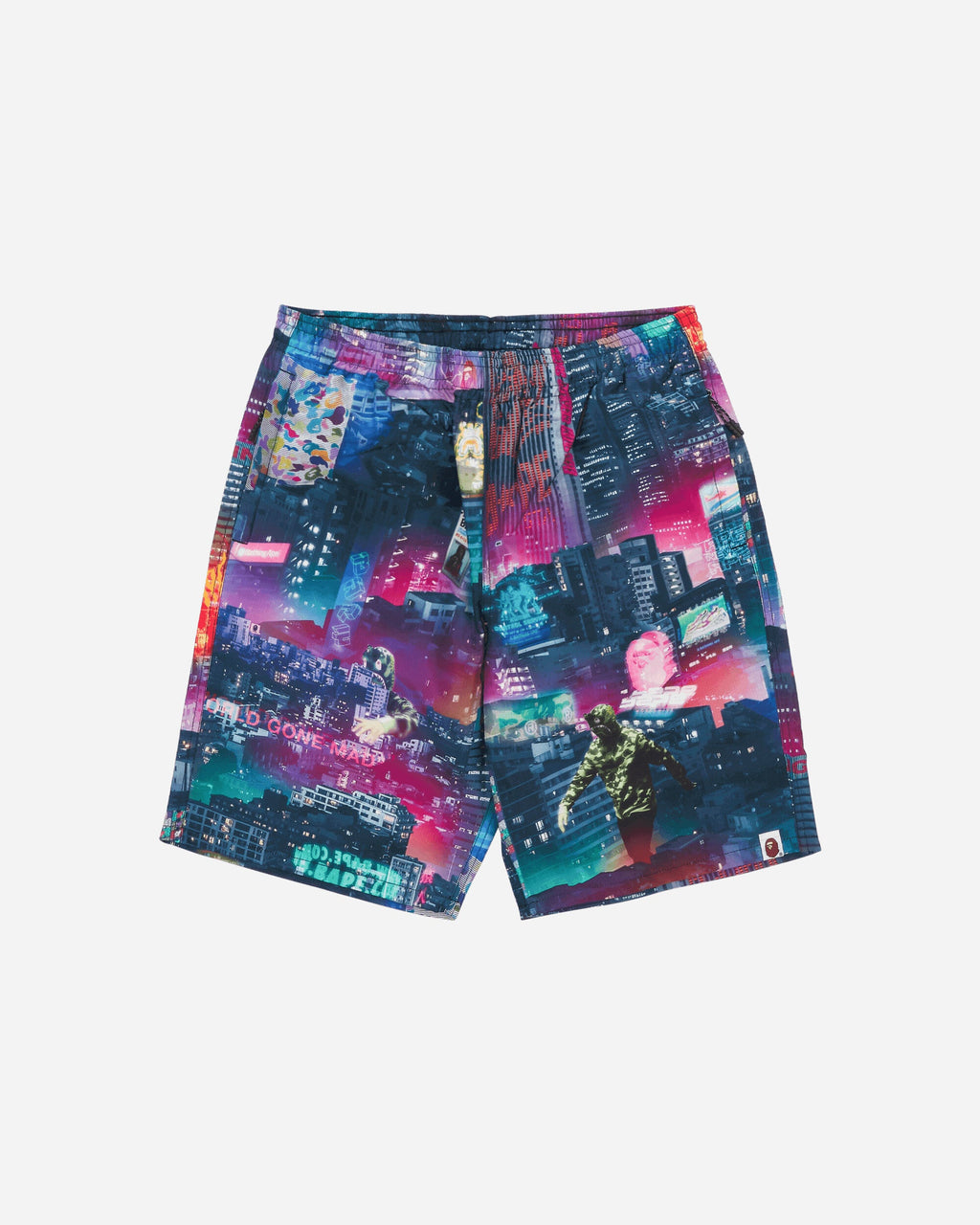 Mens Neon Tokyo Track Shorts Multicolor A bathing ape – Гарантія оригінальності – боковий вид