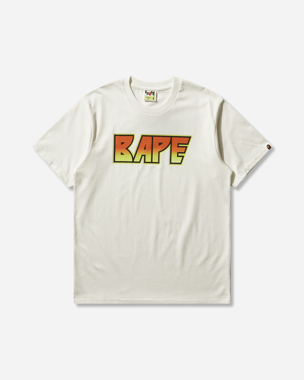 Оригінальна Mens Bape Kiss Logo T-Shirt Ivory A bathing ape – боковий вид