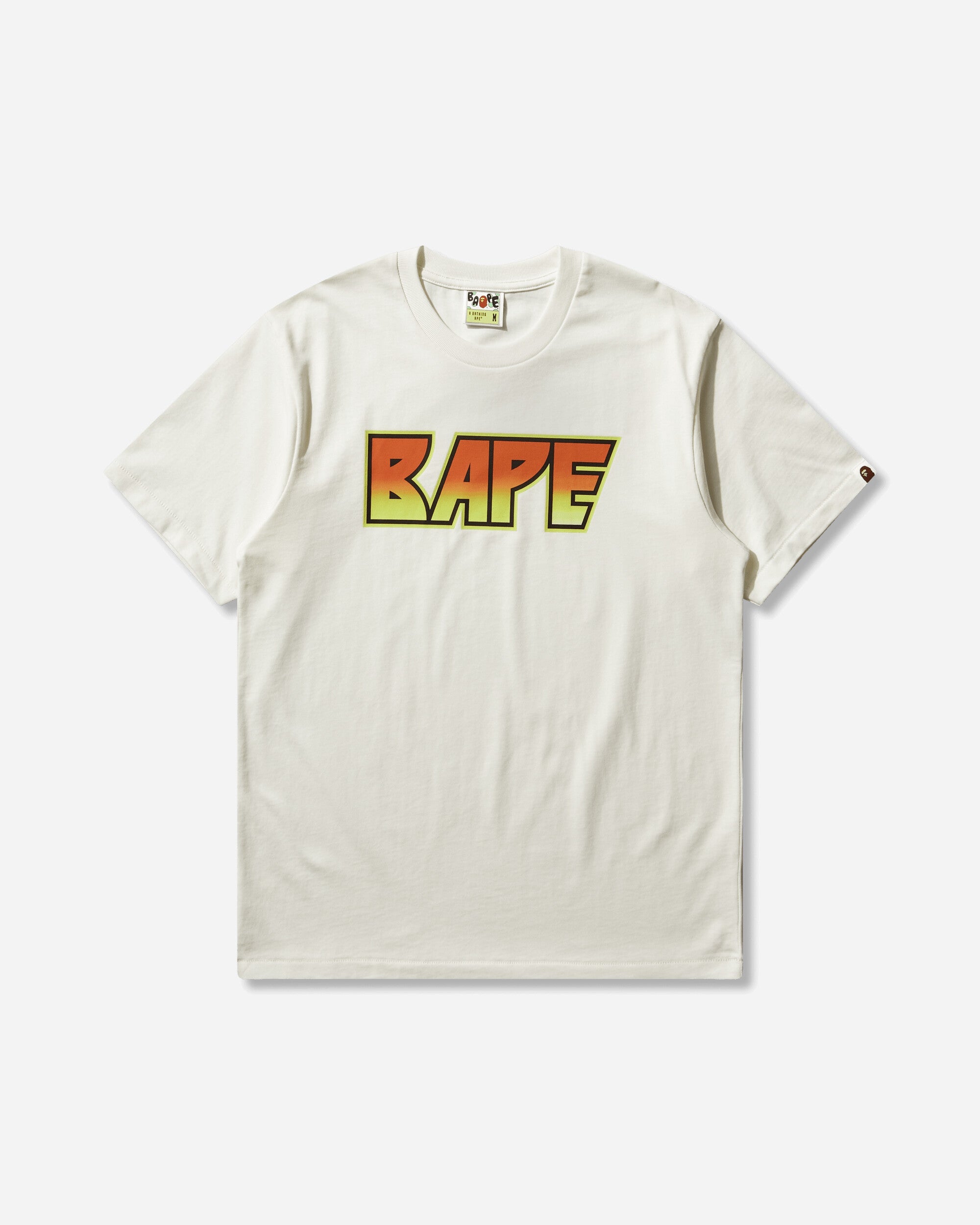 Оригінальна Mens Bape Kiss Logo T-Shirt Ivory A bathing ape – боковий вид