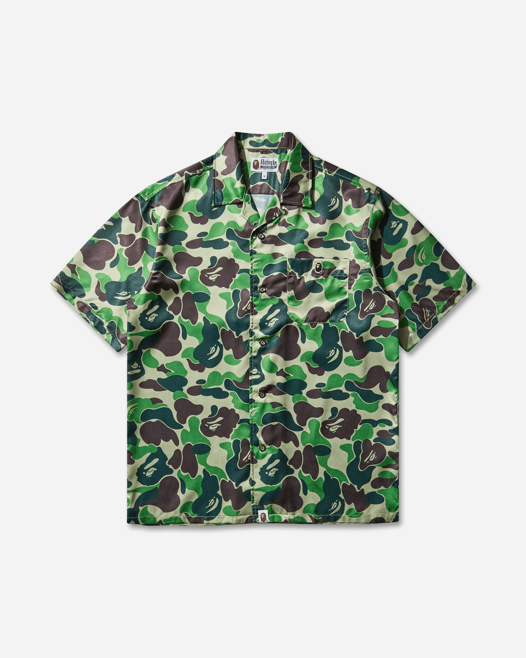 Mens Abc Camo Open Collar Shirt Green A bathing ape оригінал – Купити в Україні – боковий вид