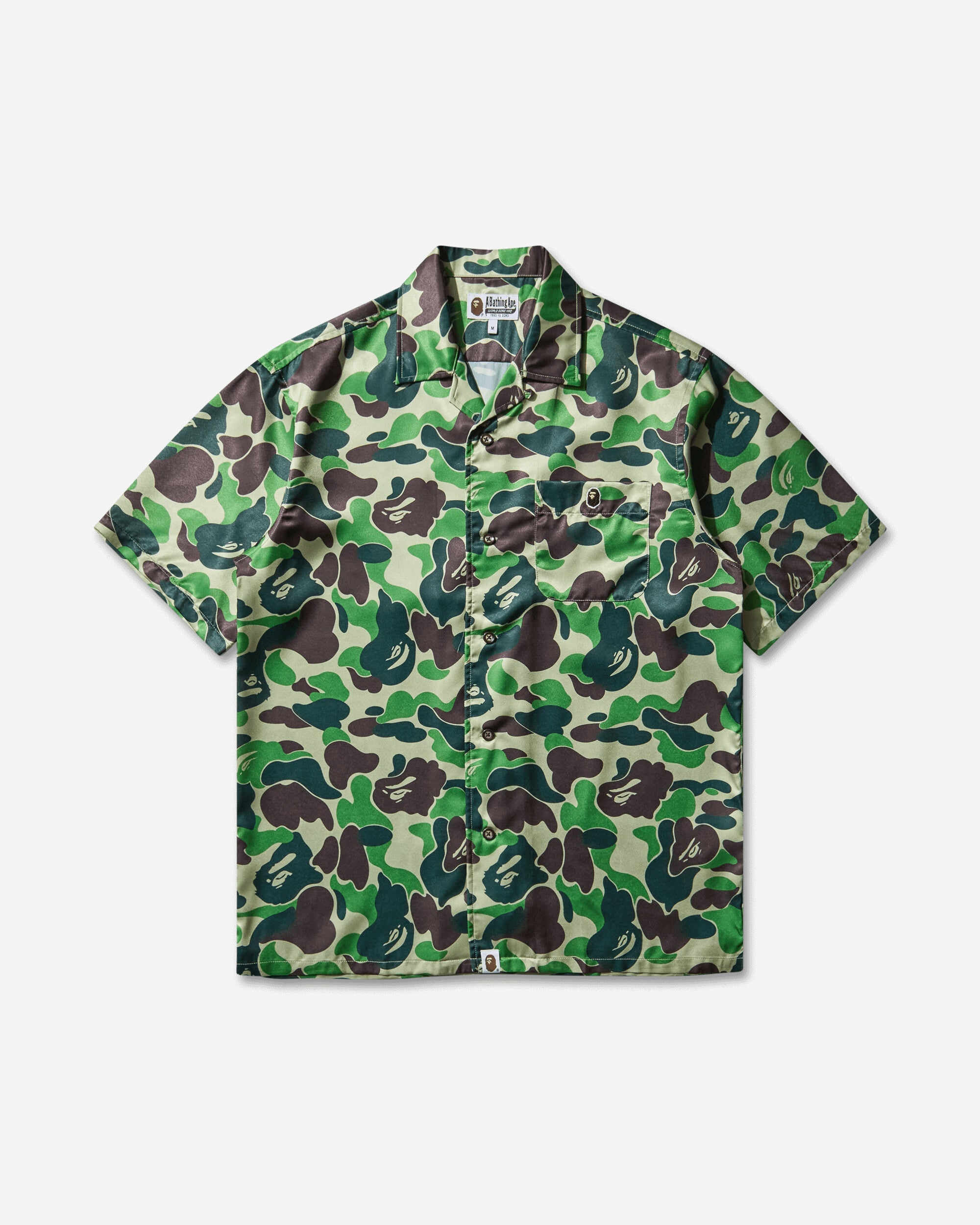 Mens Abc Camo Open Collar Shirt Green A bathing ape оригінал – Купити в Україні – боковий вид