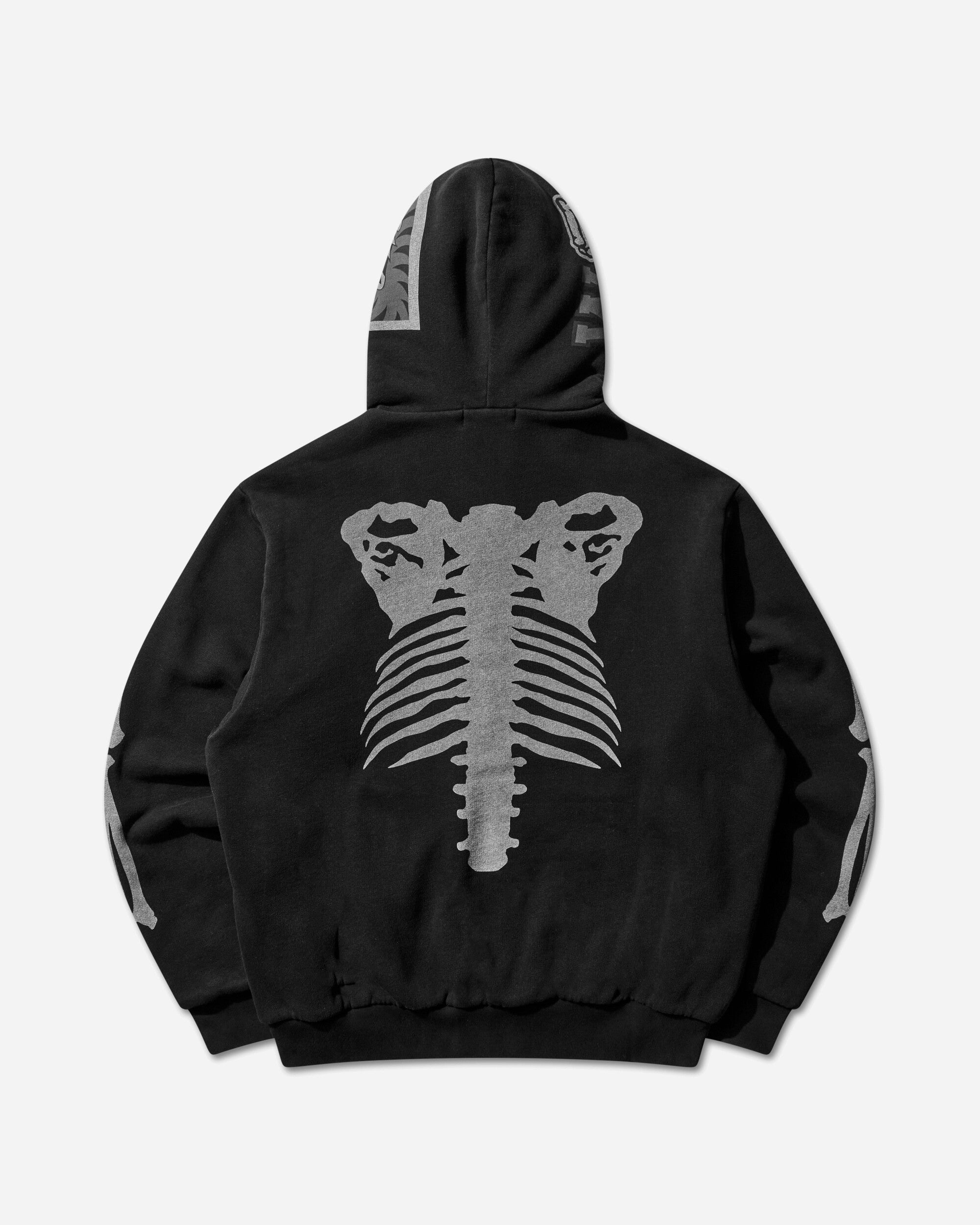 Mens Skeleton Shark Heavy Washed Cropped Fit Full Zip Hoodie Black A bathing ape – Гарантія оригінальності – вид ззаду - A BATHING APE