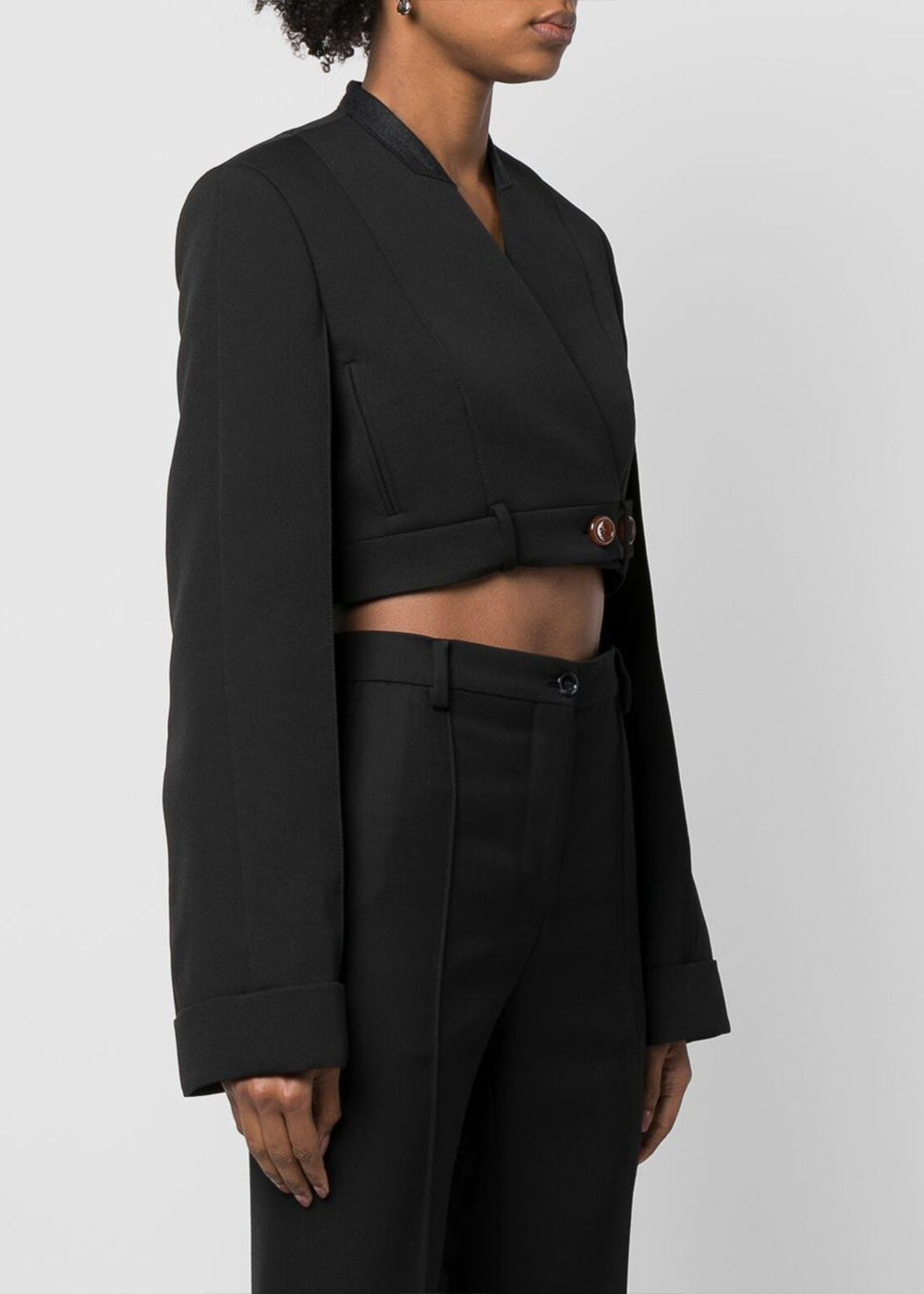 Оригінальна Black Cropped Suit Jacket Acne studios – вид ззаду