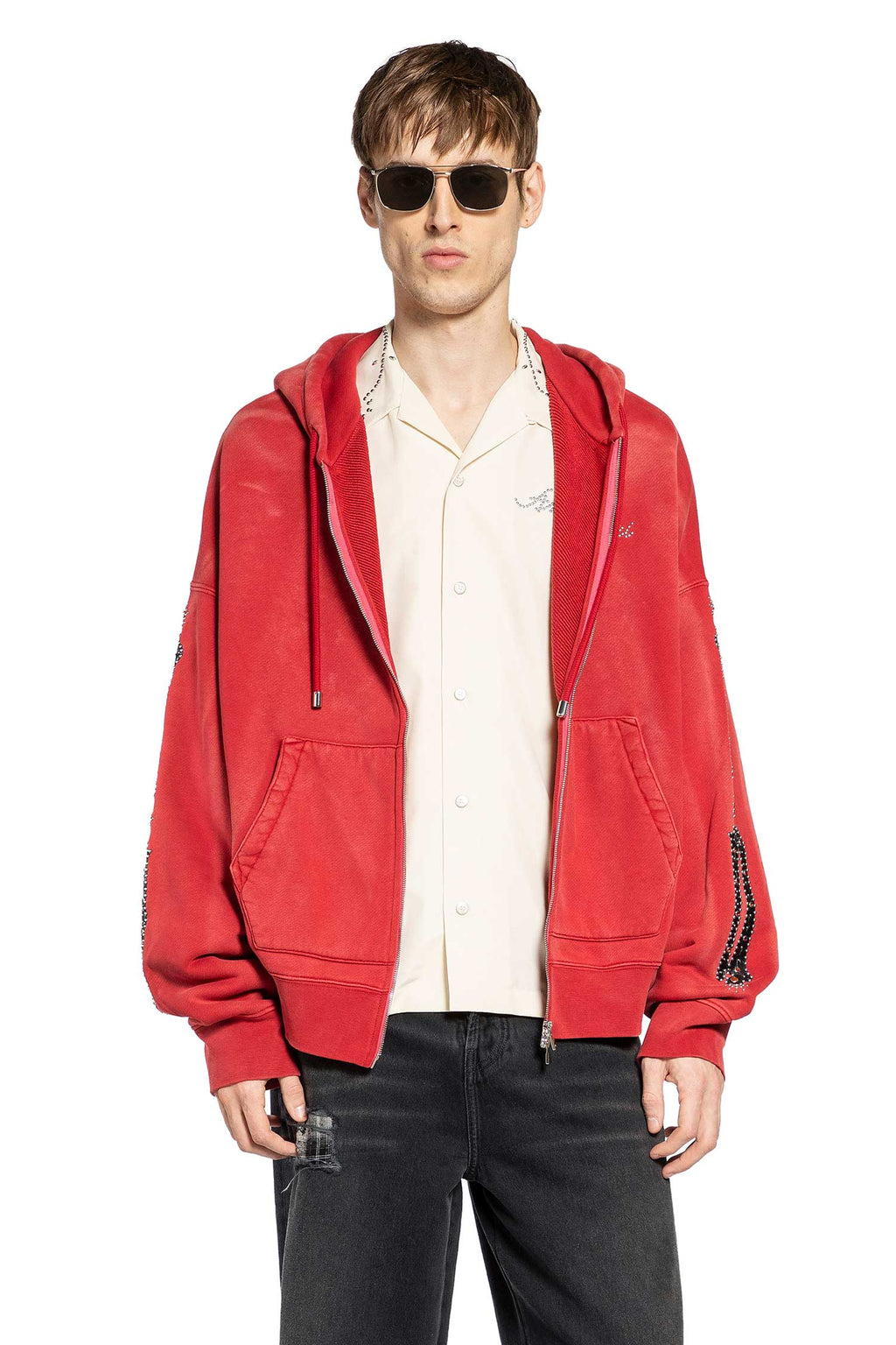 Оригінальна Bones Studded Oversize Zip-Up Hoodie Amiri – боковий вид