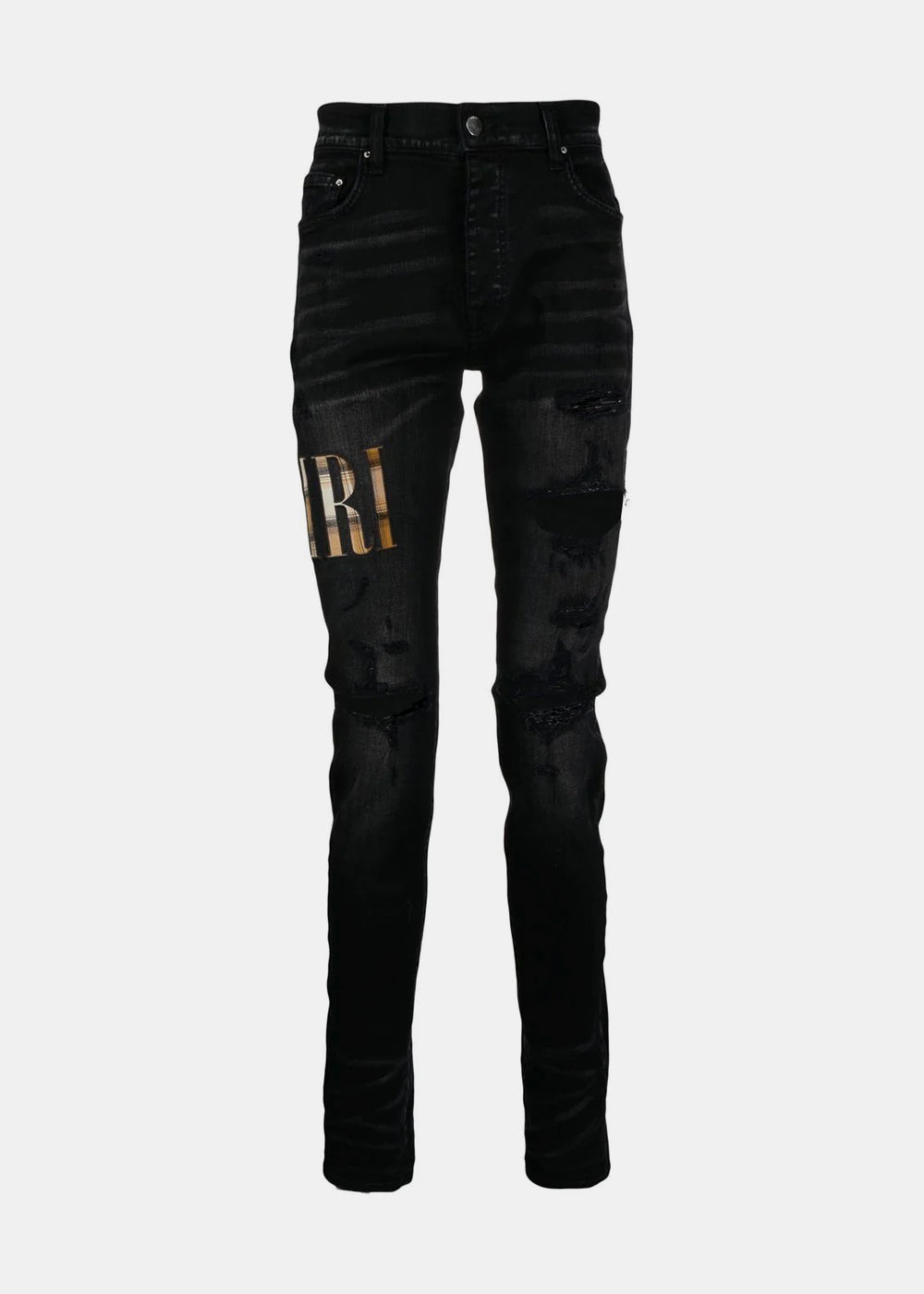 Оригінальна Aged Black Flannel Core Logo Jeans Amiri – боковий вид