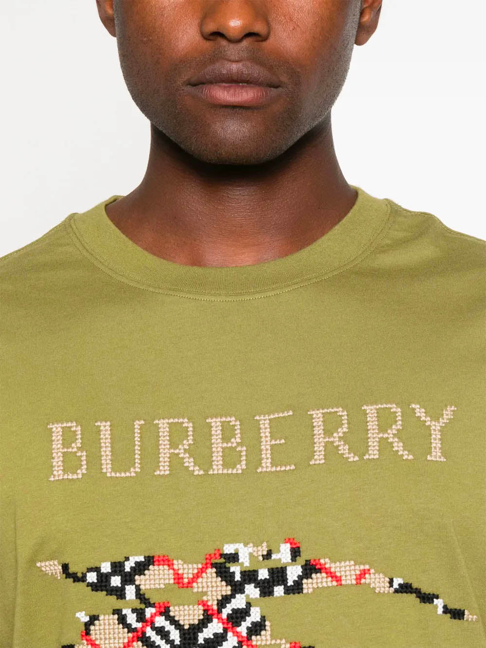Cotton T-shirt with cross stitch EKD BURBERRY оригінал – Купити в Україні – збільшений вид