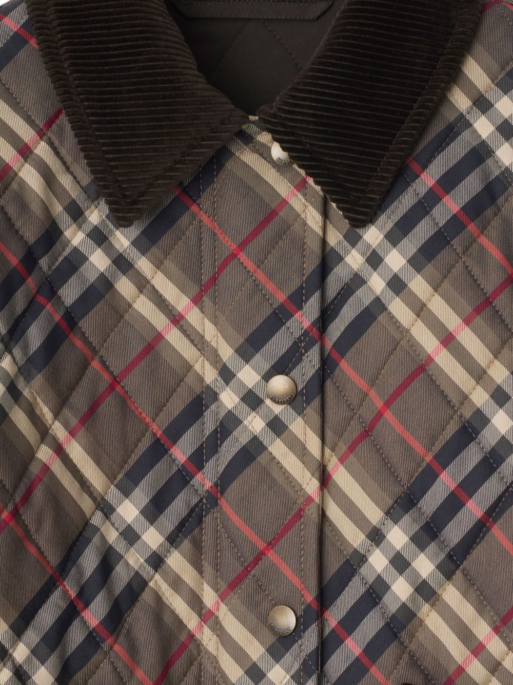 Оригінальна Cropped check quilted cotton jacket BURBERRY – вид 7