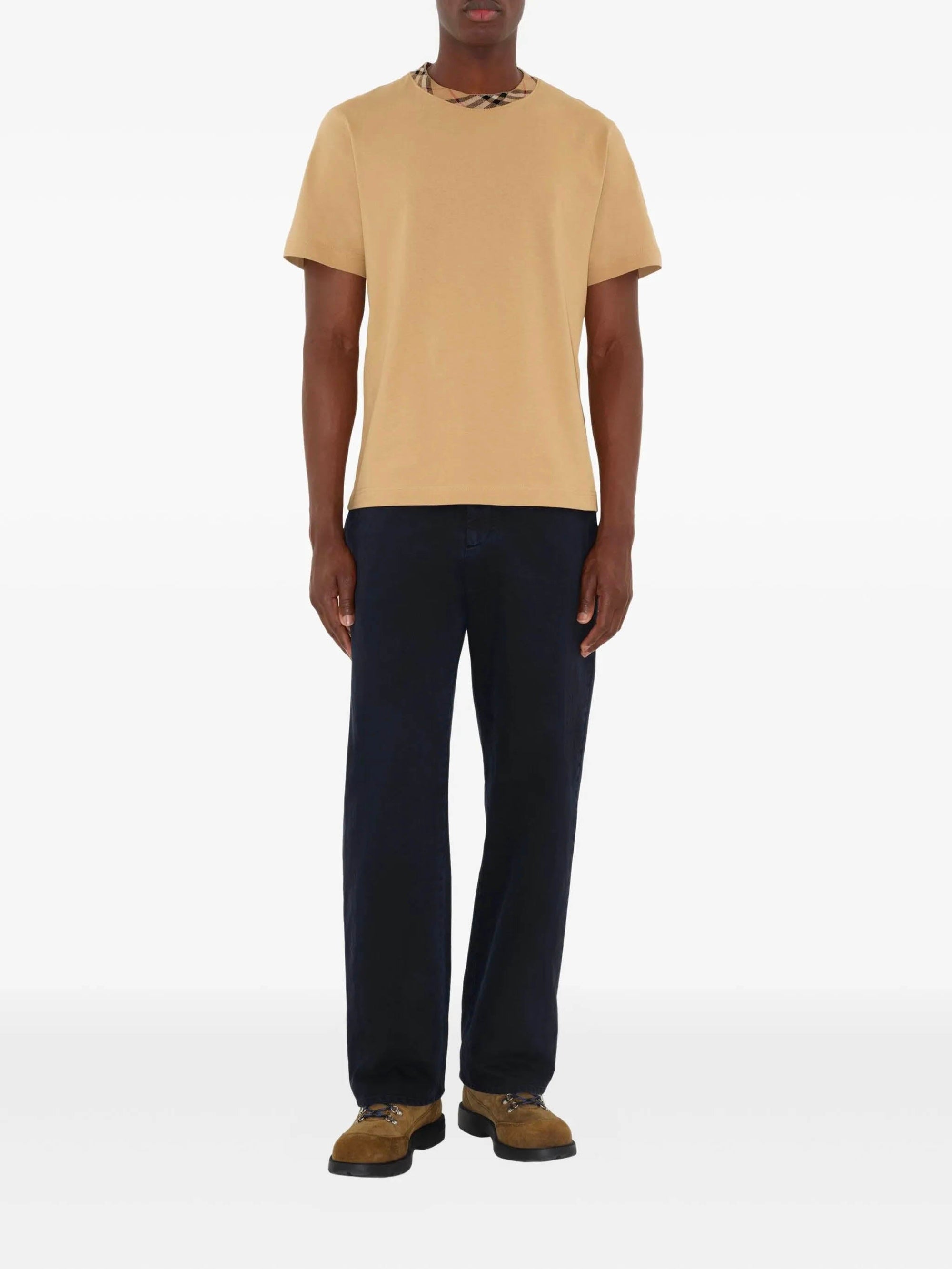 Оригінальна Check trim t-shirt BURBERRY – вид ззаду