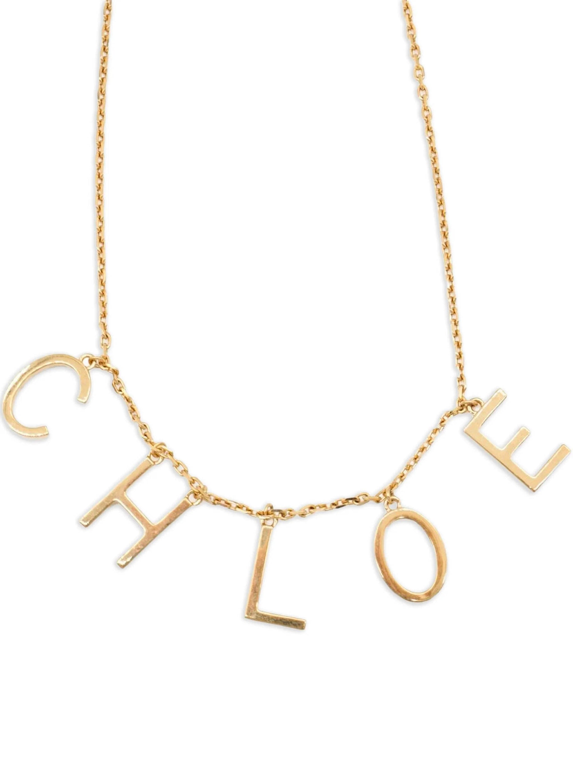 Letters Necklace CHLOE – Гарантія оригінальності – вид ззаду