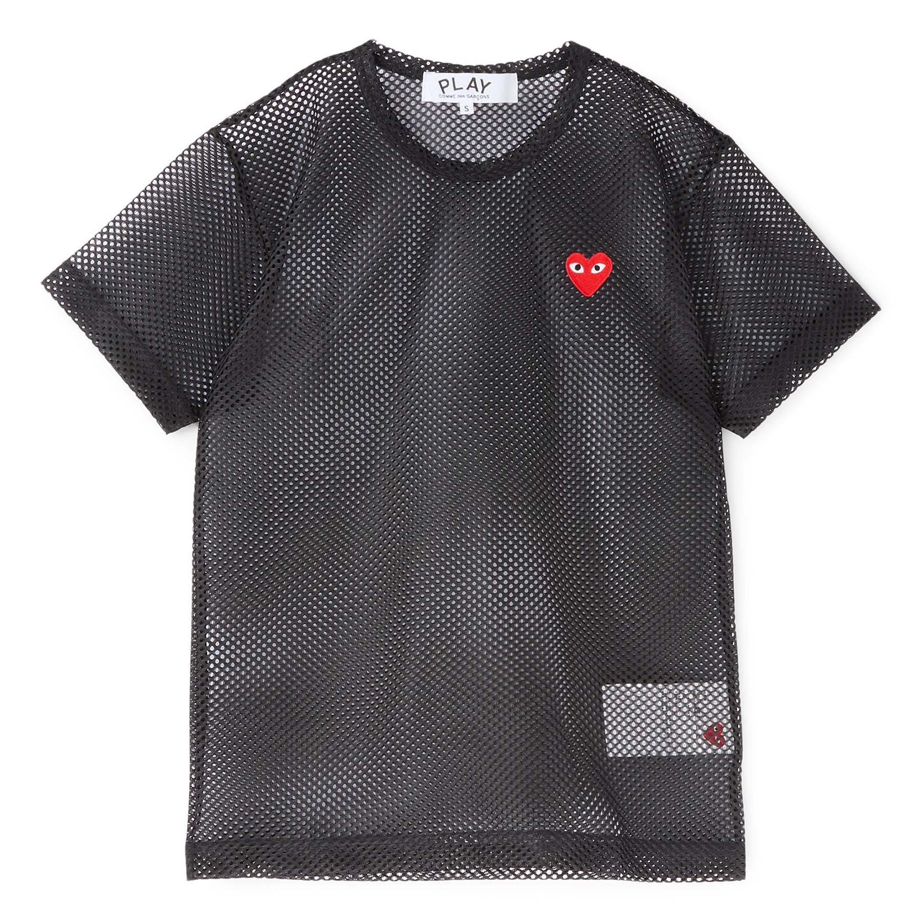 Оригінальна Mesh Red Emblem T Shirt Comme des garcons – боковий вид