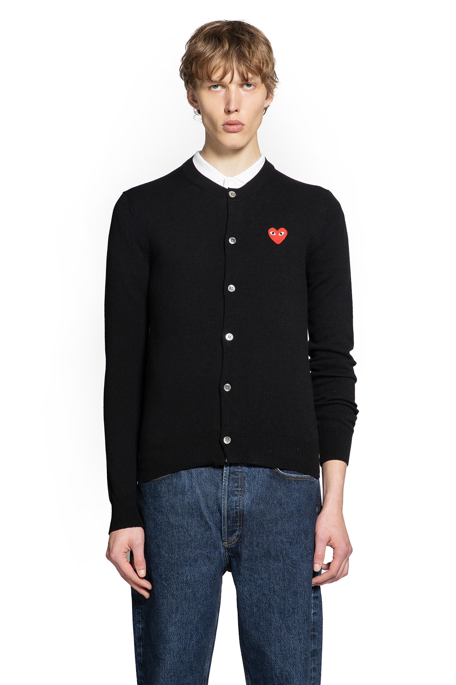 Heart Cardigan In Wool Comme des garcons оригінал – Купити в Україні – боковий вид