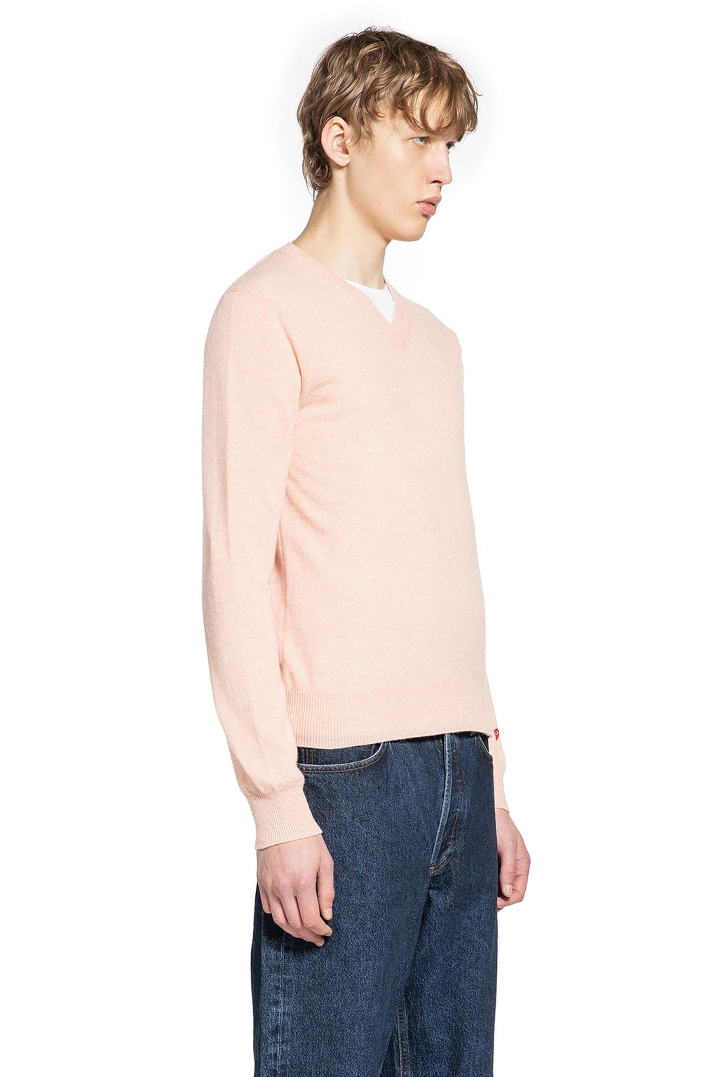 Оригінальна Heart V-Neck Sweater In Wool Comme des garcons – детальний вид