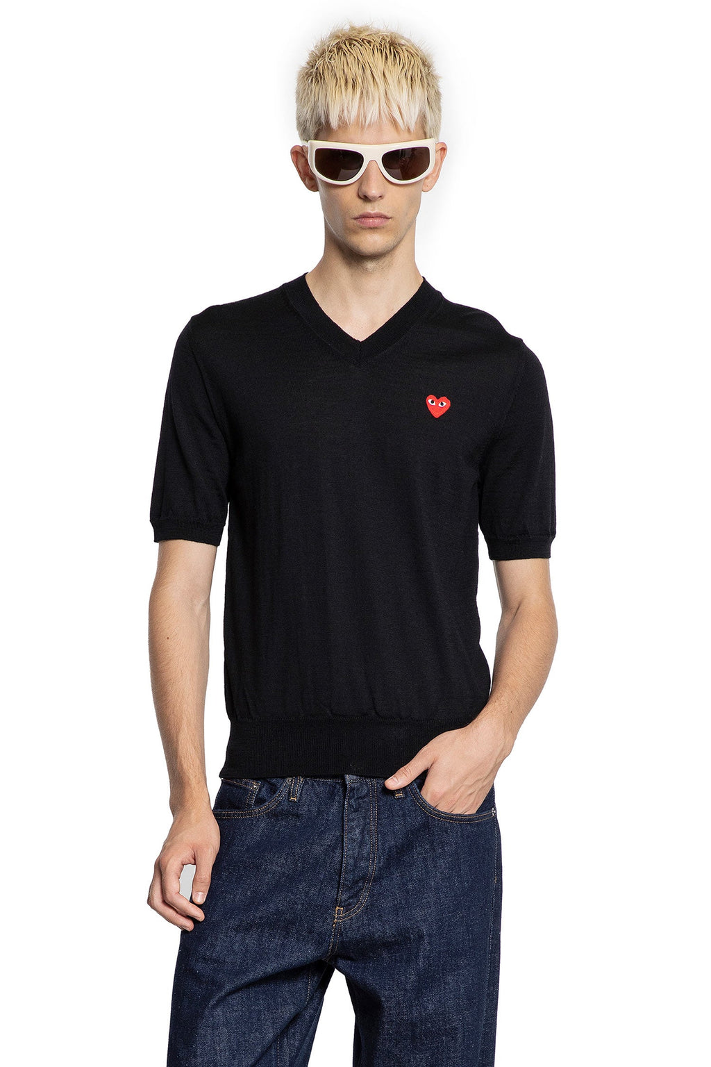 Heart Wool Knit Short Sleeve Tee Comme des garcons – Гарантія оригінальності – боковий вид