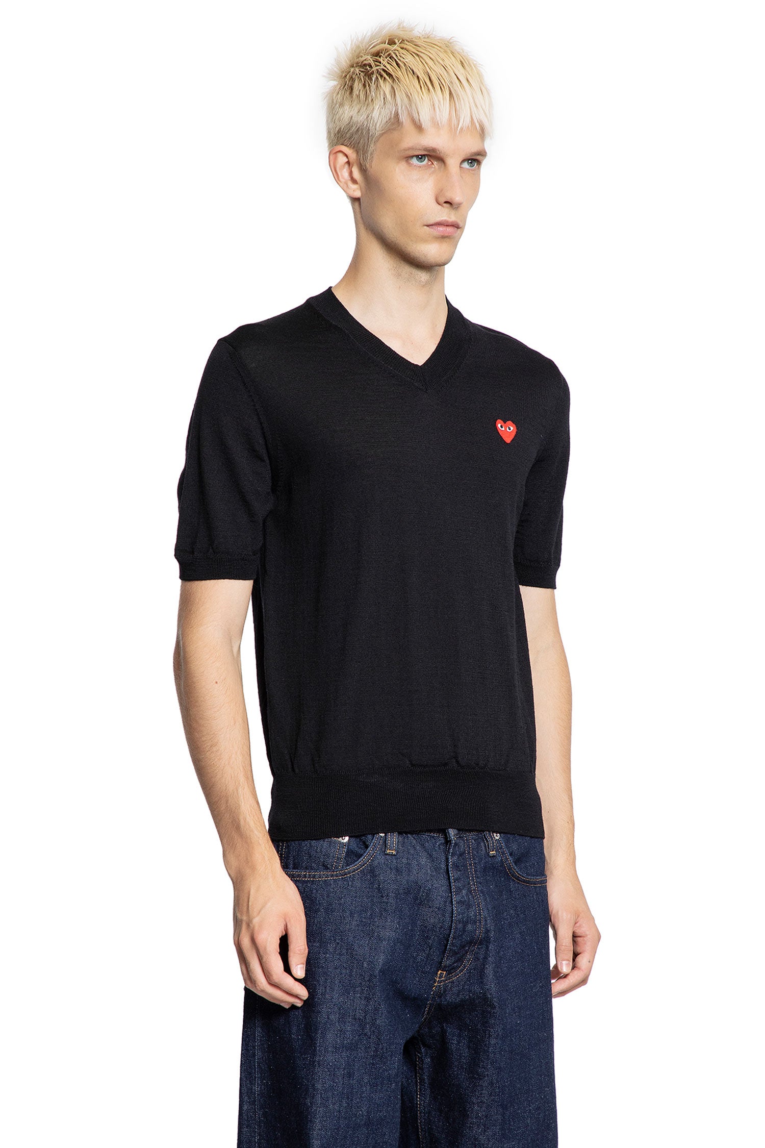 Heart Wool Knit Short Sleeve Tee Comme des garcons – Гарантія оригінальності – детальний вид