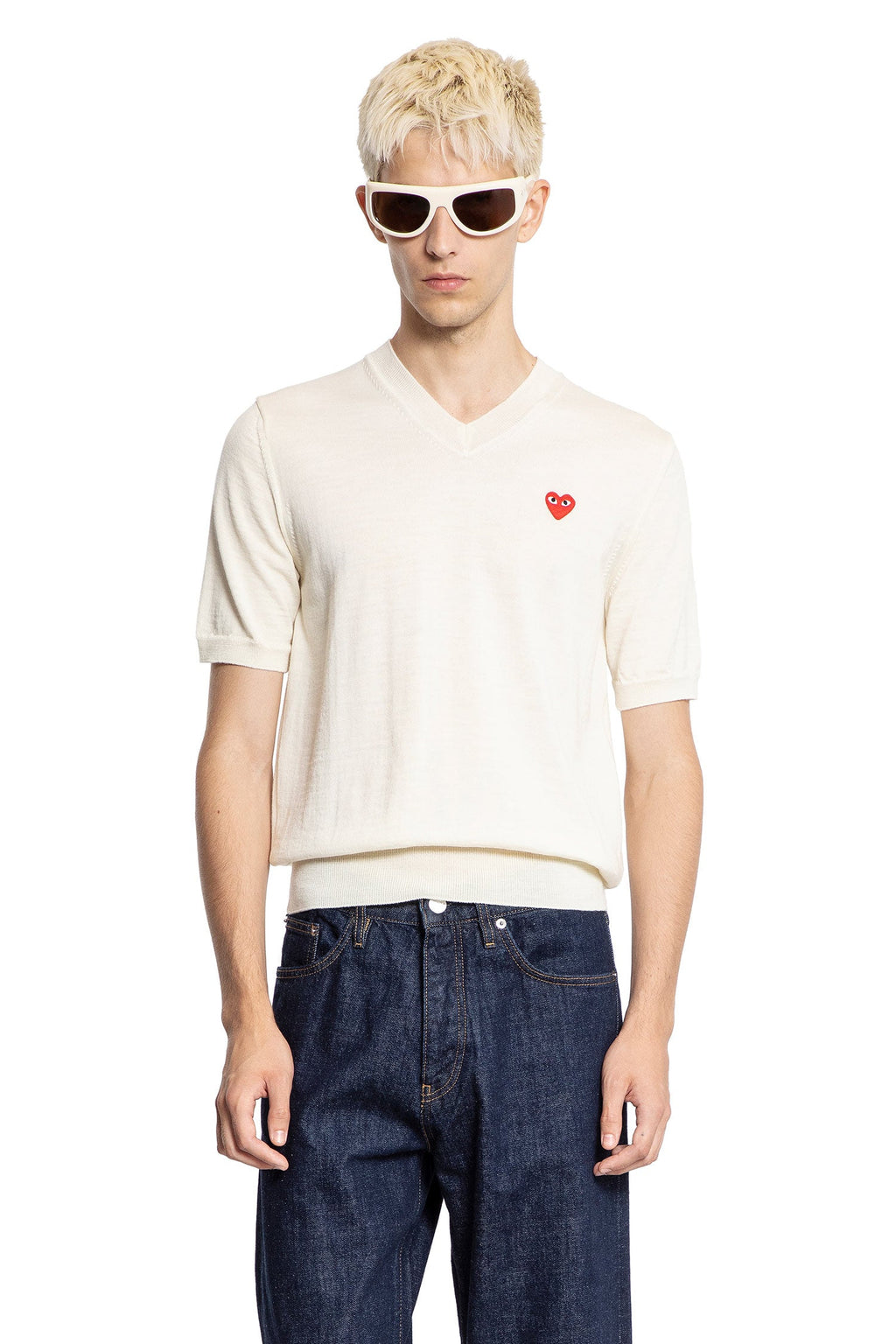 Heart Wool Knit Short Sleeve Tee Comme des garcons – Гарантія оригінальності – боковий вид