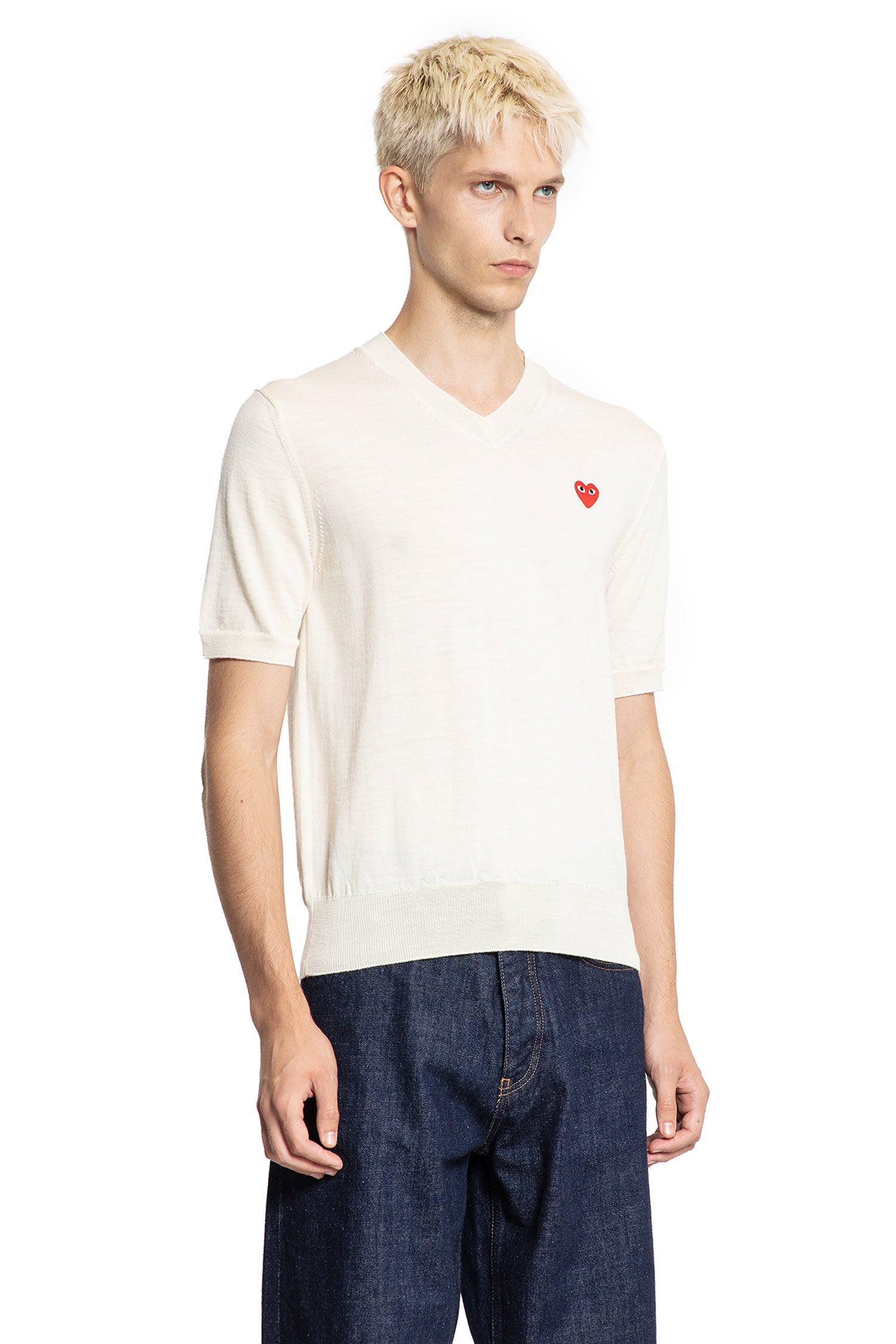 Heart Wool Knit Short Sleeve Tee Comme des garcons – Гарантія оригінальності – детальний вид