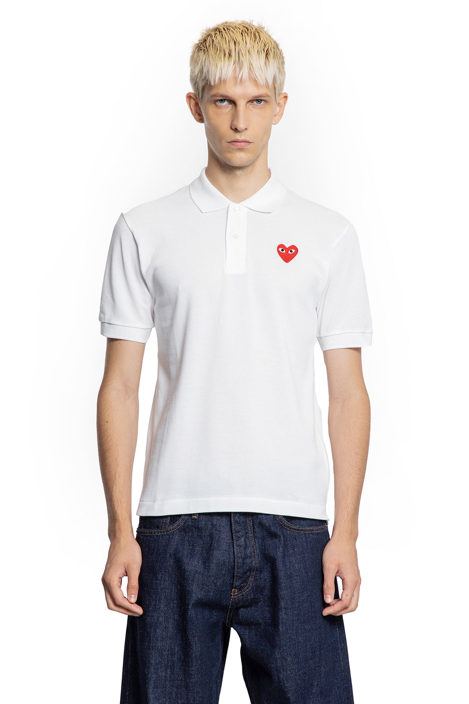 Оригінальна Red Heart Cotton Piqué Polo Shirt Comme des garcons – вид ззаду