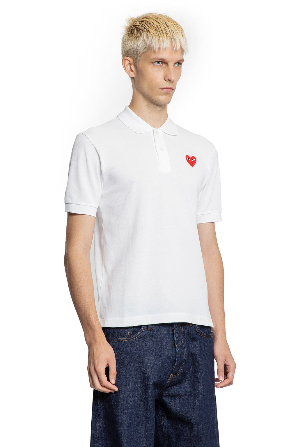 Оригінальна Red Heart Cotton Piqué Polo Shirt Comme des garcons – детальний вид