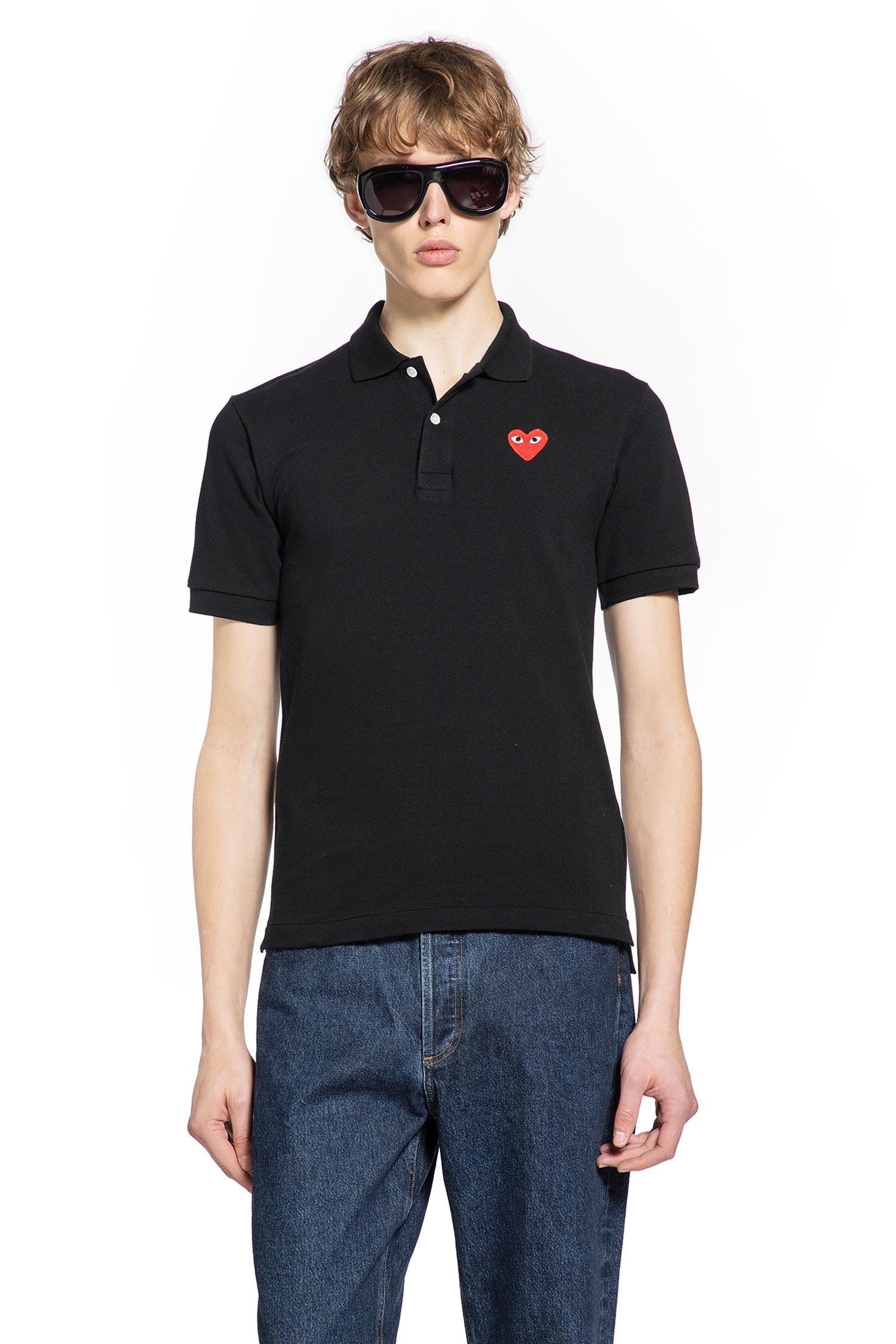 Оригінальна Heart Cotton Polo Shirt Comme des garcons – боковий вид