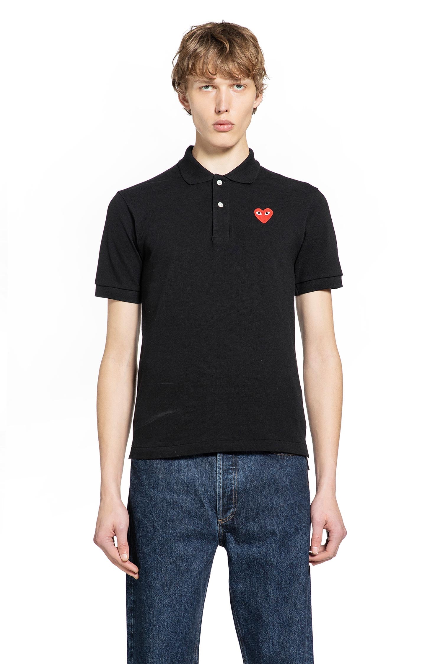 Оригінальна Heart Cotton Polo Shirt Comme des garcons – вид ззаду