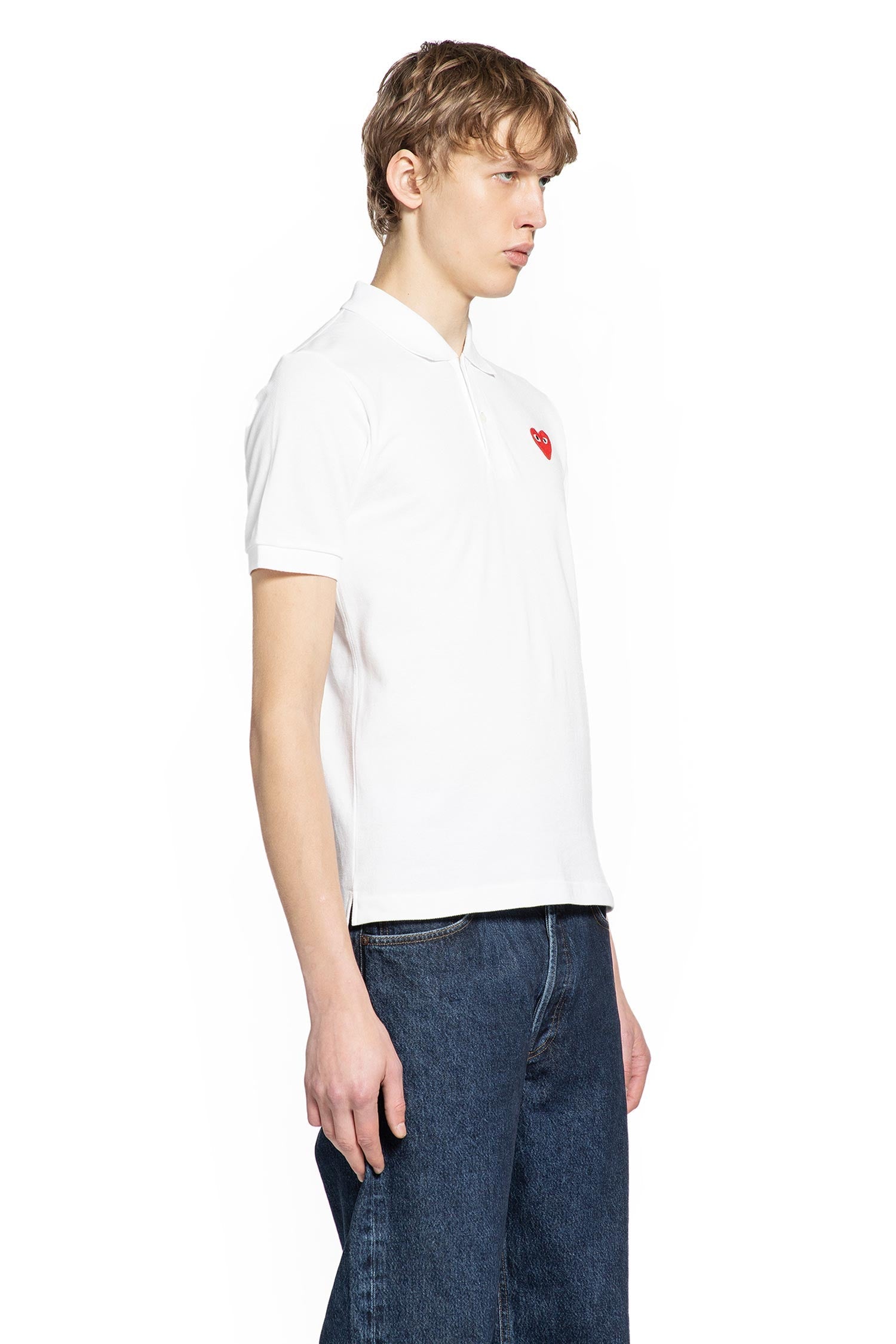 Оригінальна Heart Cotton Piqué Polo Shirt Comme des garcons – вид ззаду
