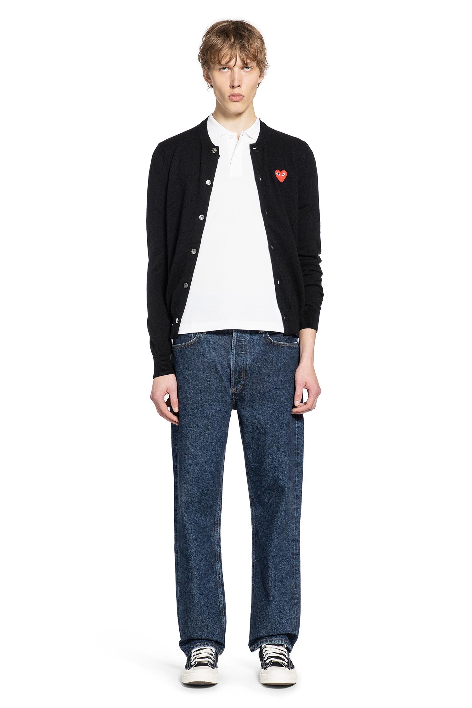 Оригінальна Heart Cotton Piqué Polo Shirt Comme des garcons – збільшений вид