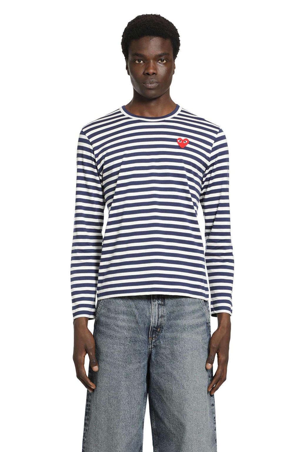 Striped Heart Long Sleeve T-Shirt Comme des garcons оригінал – Купити в Україні – боковий вид