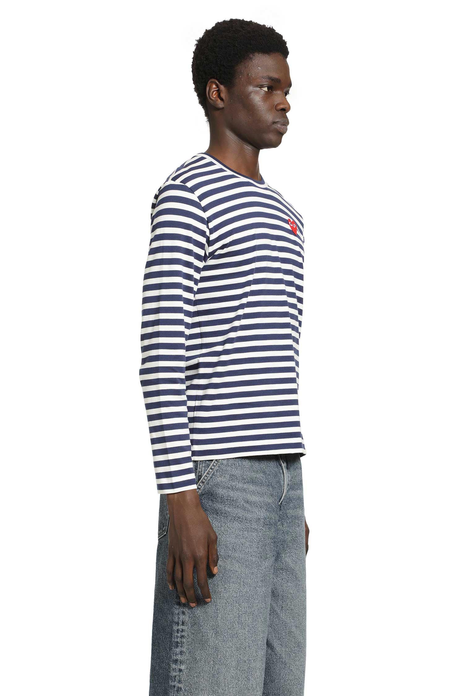 Striped Heart Long Sleeve T-Shirt Comme des garcons оригінал – Купити в Україні – вид ззаду