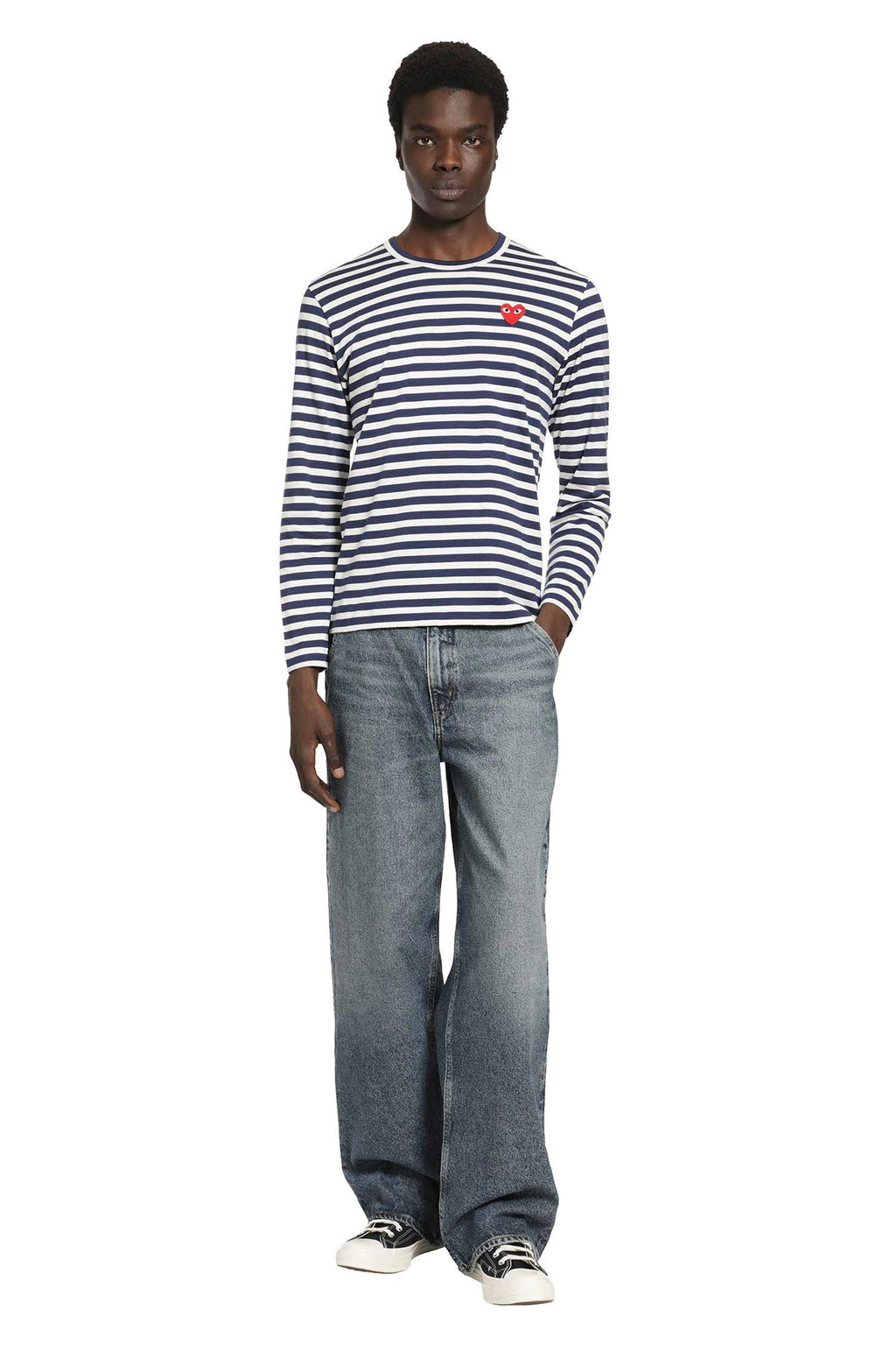 Striped Heart Long Sleeve T-Shirt Comme des garcons оригінал – Купити в Україні – збільшений вид