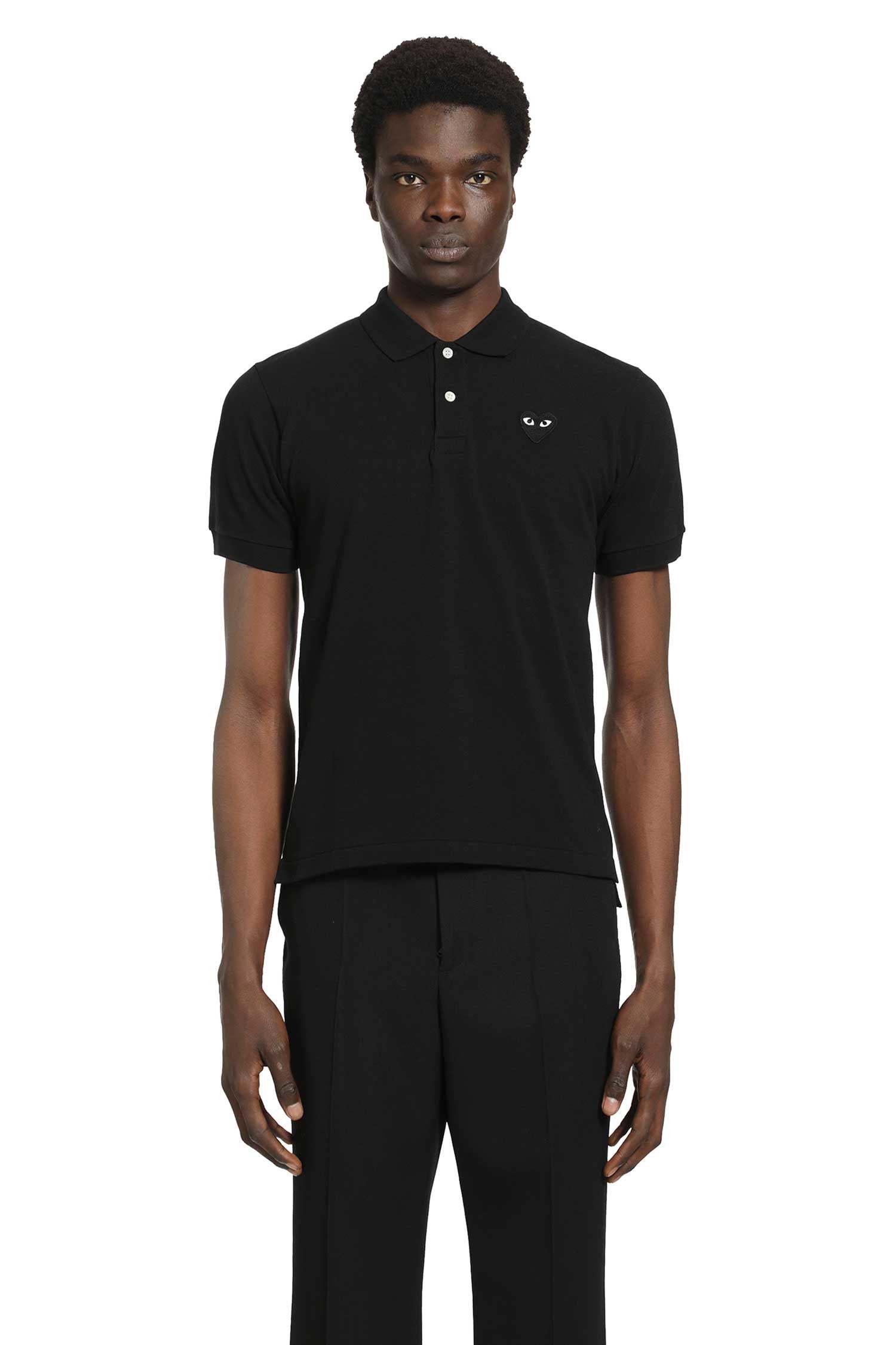 Оригінальна Heart Cotton Piqué Polo Shirt Comme des garcons – вид ззаду