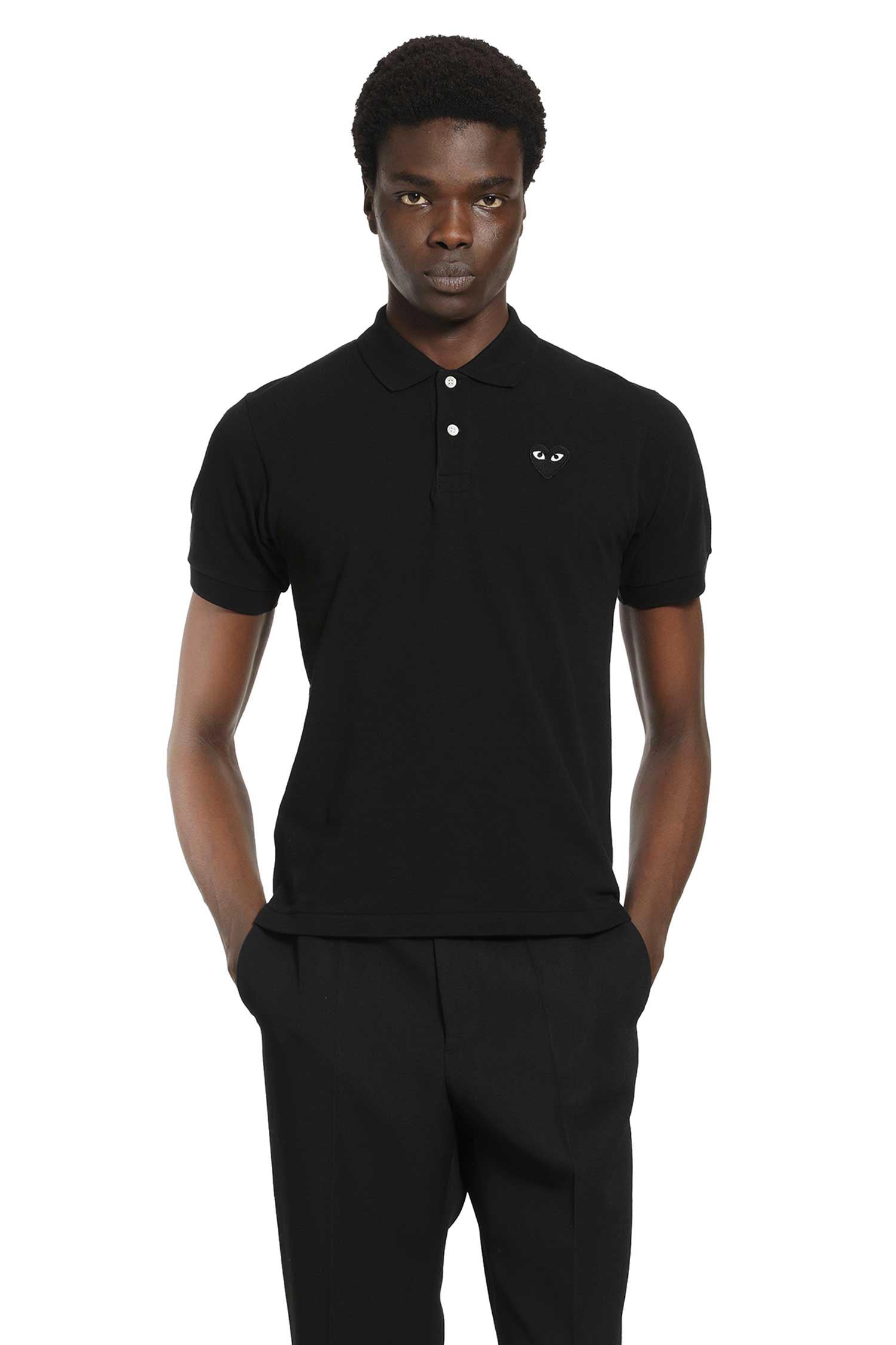 Оригінальна Heart Cotton Piqué Polo Shirt Comme des garcons – боковий вид