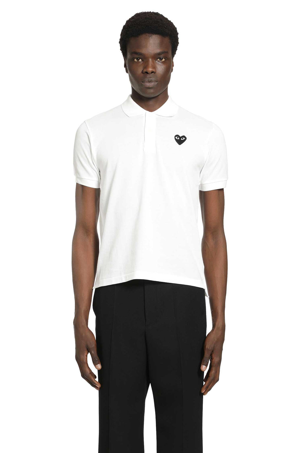 Оригінальна Heart Cotton Piqué Polo Shirt Comme des garcons – боковий вид