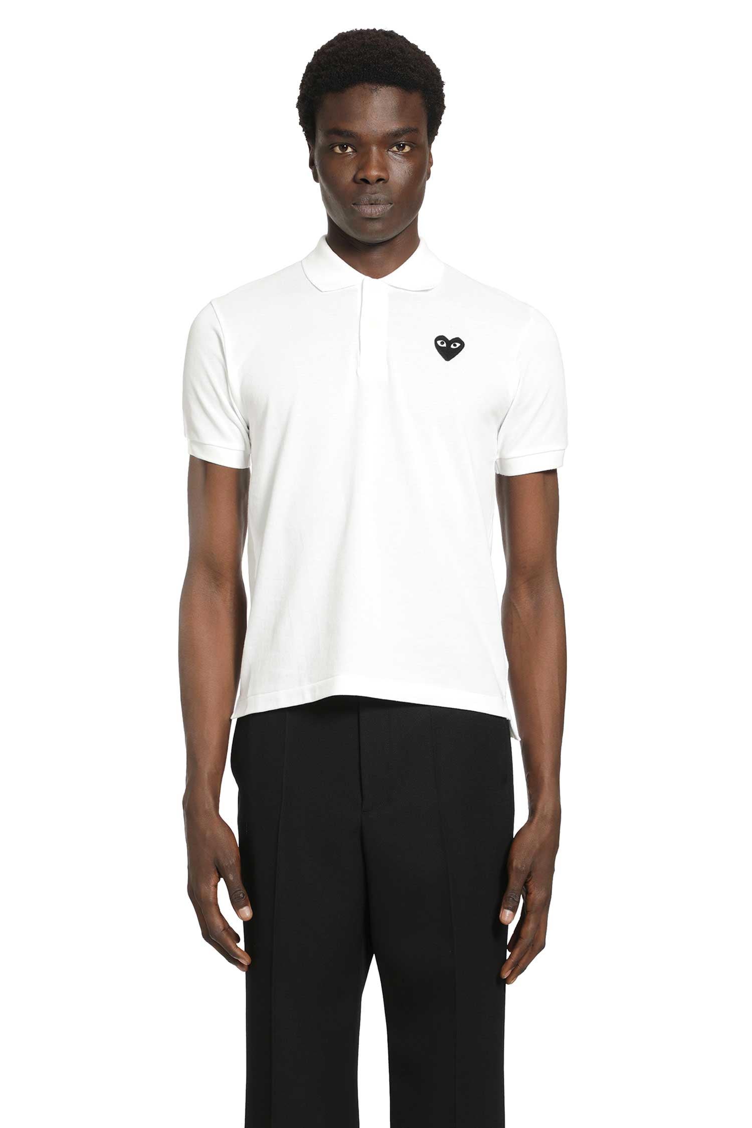 Оригінальна Heart Cotton Piqué Polo Shirt Comme des garcons – боковий вид