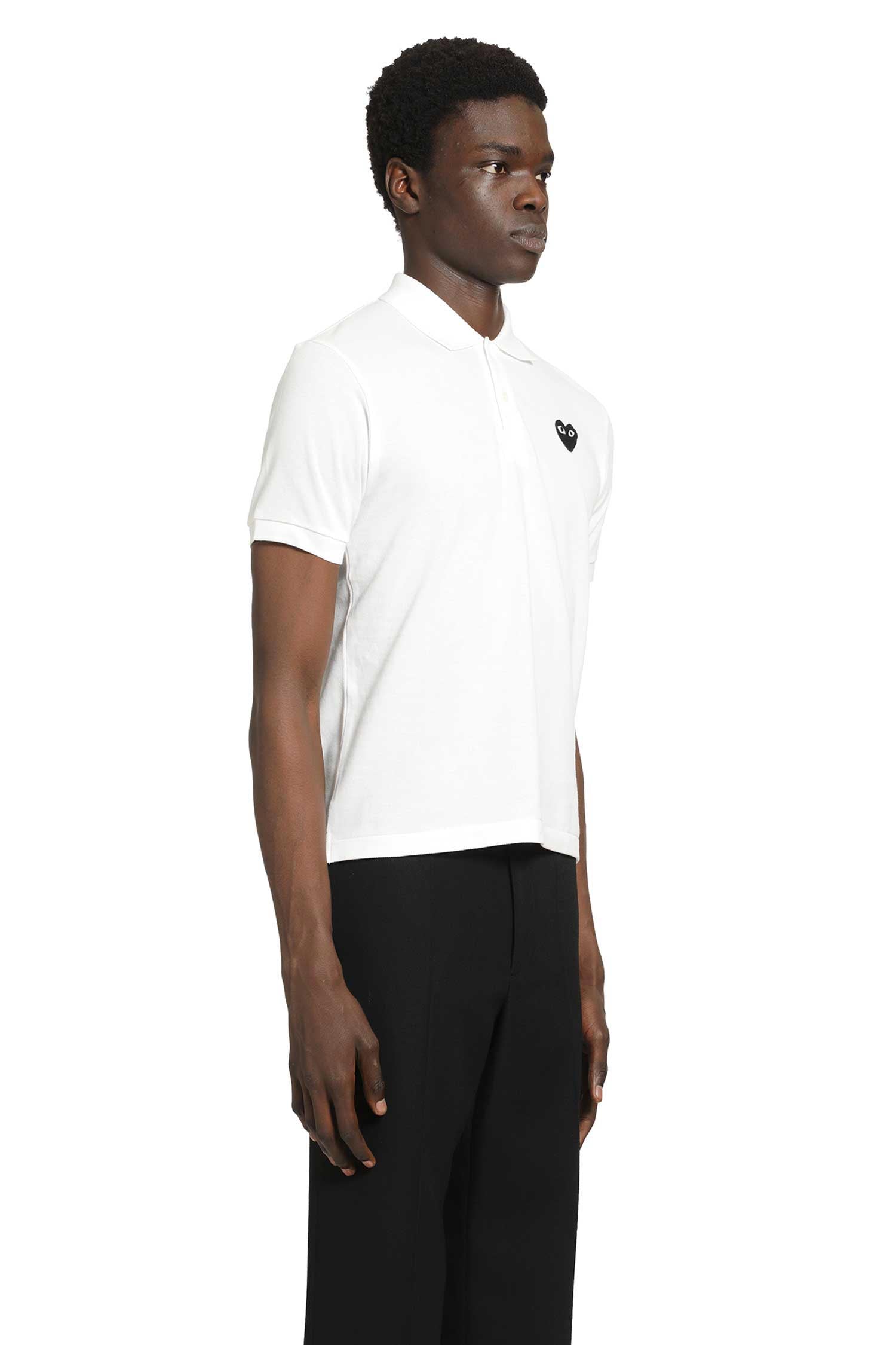 Оригінальна Heart Cotton Piqué Polo Shirt Comme des garcons – вид ззаду