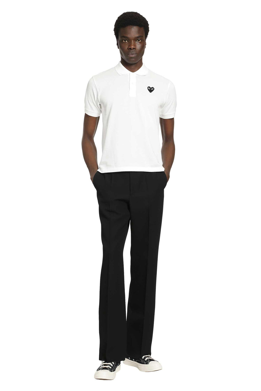 Оригінальна Heart Cotton Piqué Polo Shirt Comme des garcons – збільшений вид